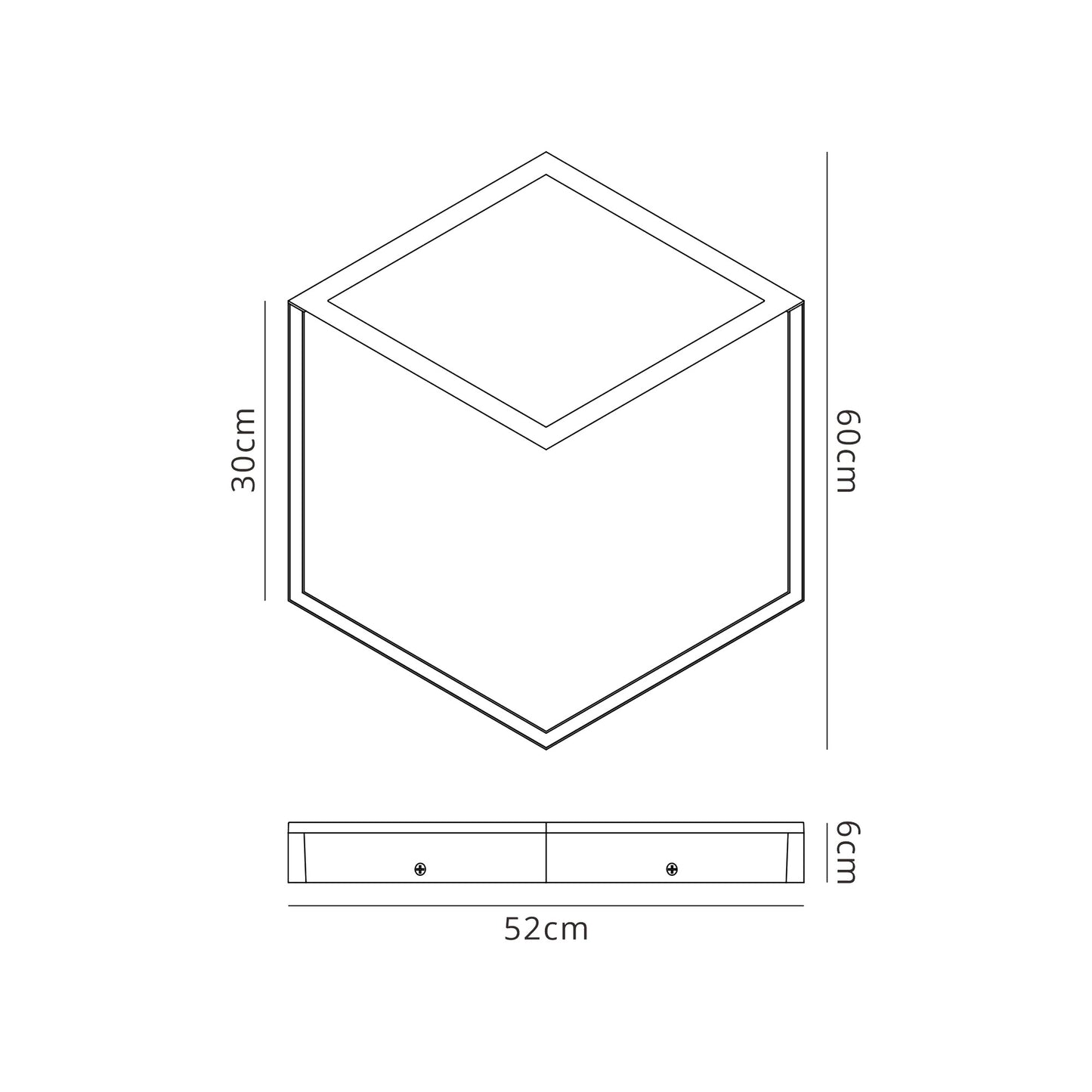 Kubick Ceiling/Wall Light, 48W LED, 3000K, 2700lm, White, 3yrs Warranty by Mantra