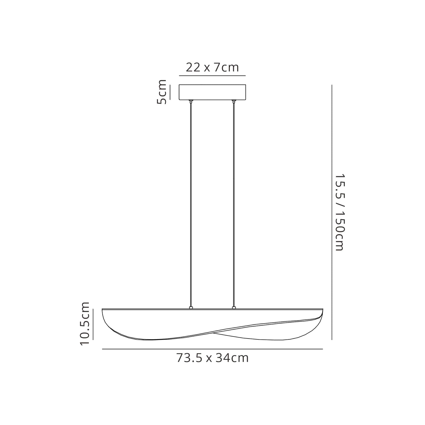 Bianca Pendant, 40W LED, 3000K, 2450lm, White, Acrylic, 3yrs Warranty by Mantra