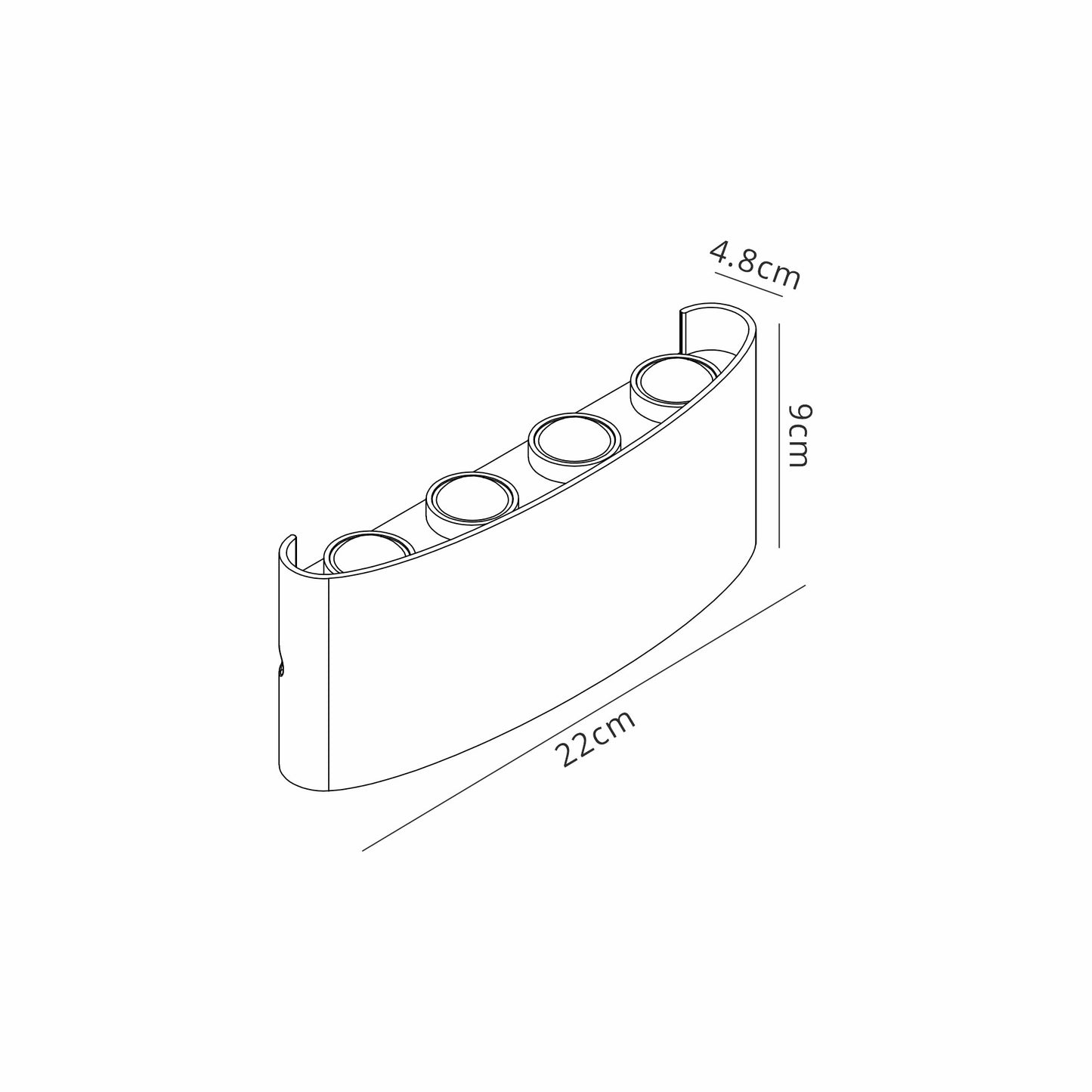 Arcs Wall Lamp, 8W LED, 3000K, 830lm, IP54, Anthracite, 3yrs Warranty by Mantra