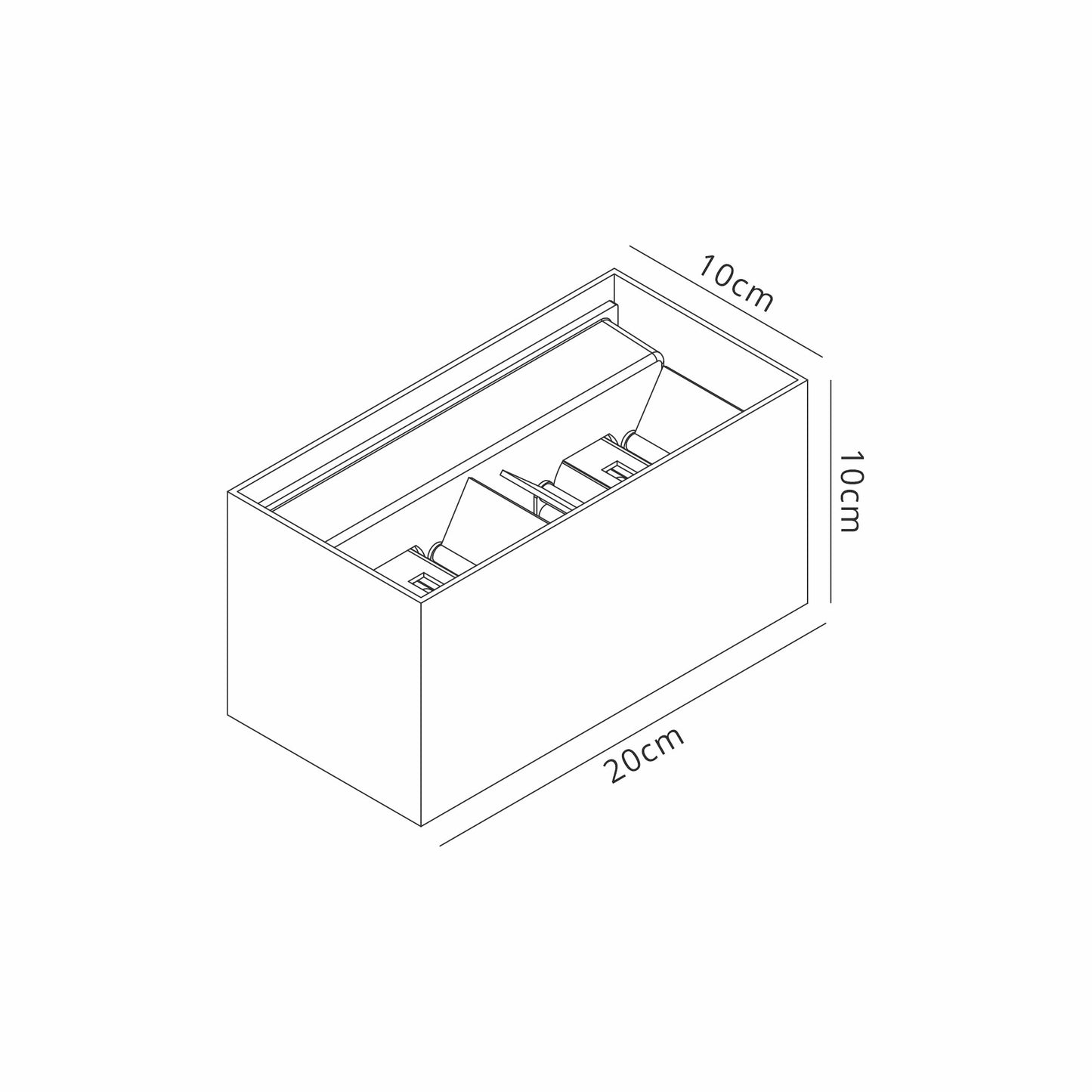 Davos Rectangle Wall Lamp, 4 x 6W LED, 3000K, 2200lm, IP54, Anthracite, 3yrs Warranty by Mantra