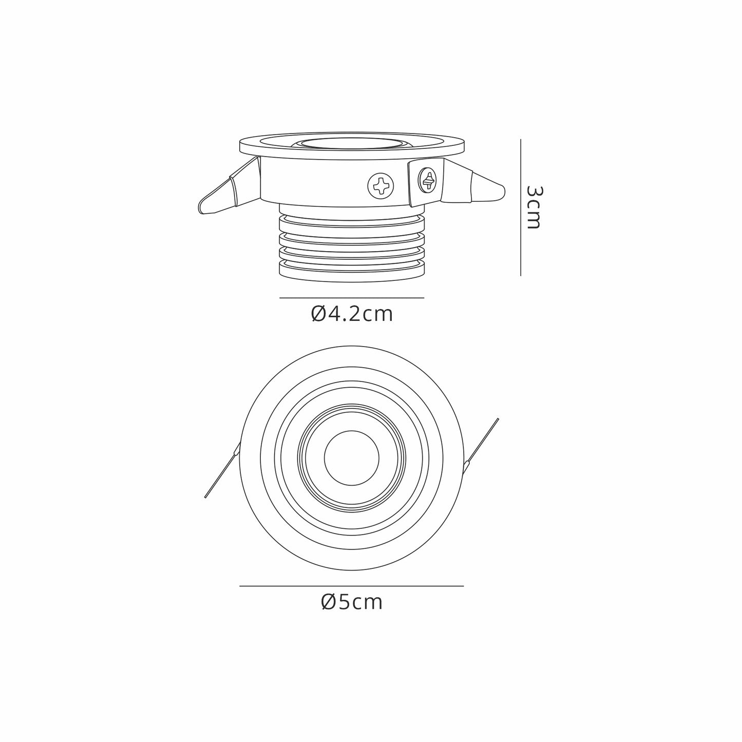 Neptuno Recessed Spotlight Mini Swivel, 3W LED, 2700K, 210lm, White, 3yrs Warranty by Mantra