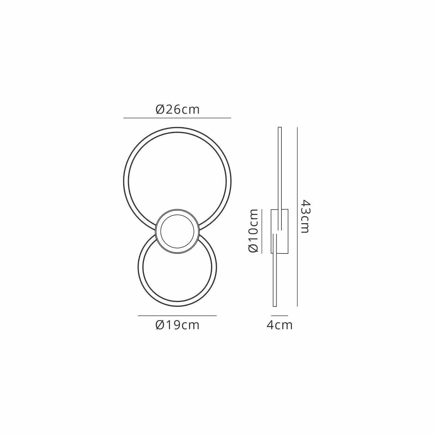 Mural Wall Lamp Circles, Dimmable, 24W, 3000K, 1440lm, White, 3yrs Warranty by Mantra