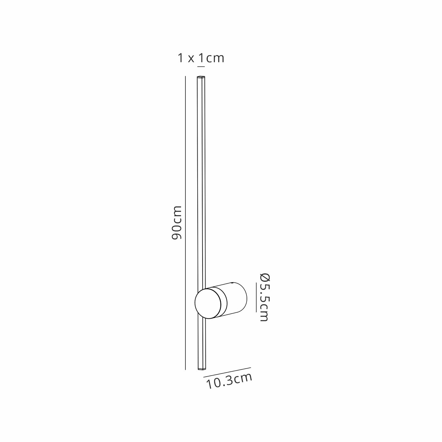 Tobago Wall Light, 9W LED, 3000K, 760lm, Gold, 3yrs Warranty by Mantra