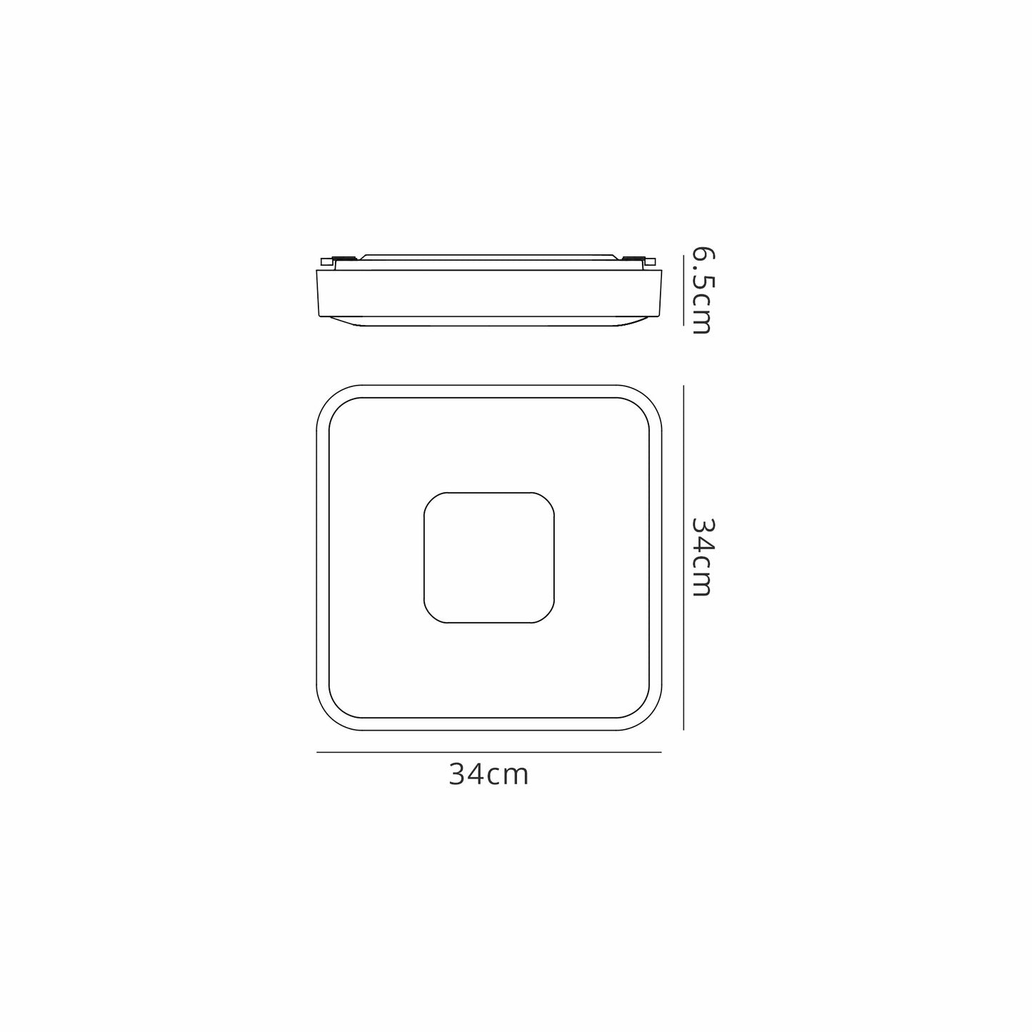 Coin Square Ceiling 56W LED With Remote Control 2700K-5000K, 2500lm, White, 3yrs Warranty by Mantra