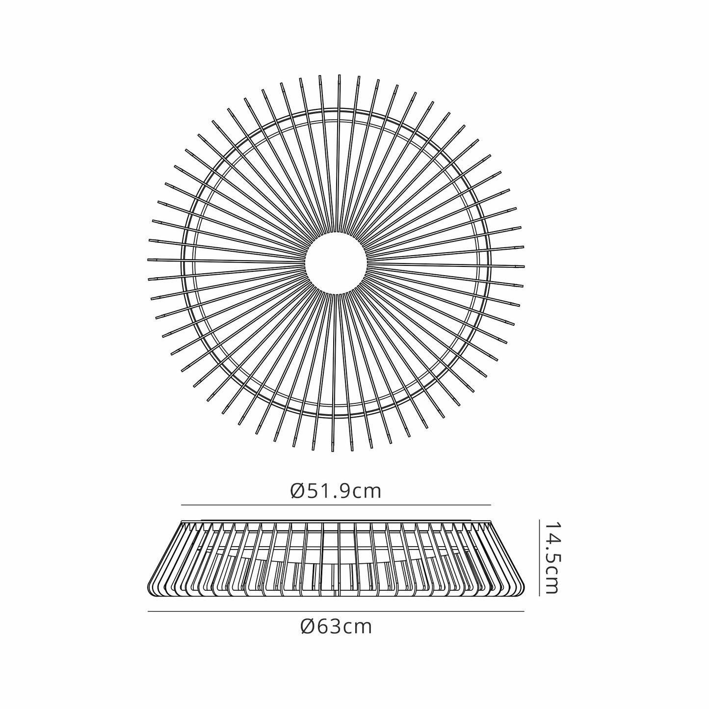 Himalaya 63cm Round Ceiling (Light Only), 80W LED, 2700-5000K Tuneable White, 3500lm, Remote Control, White, 3yrs Warranty by Mantra