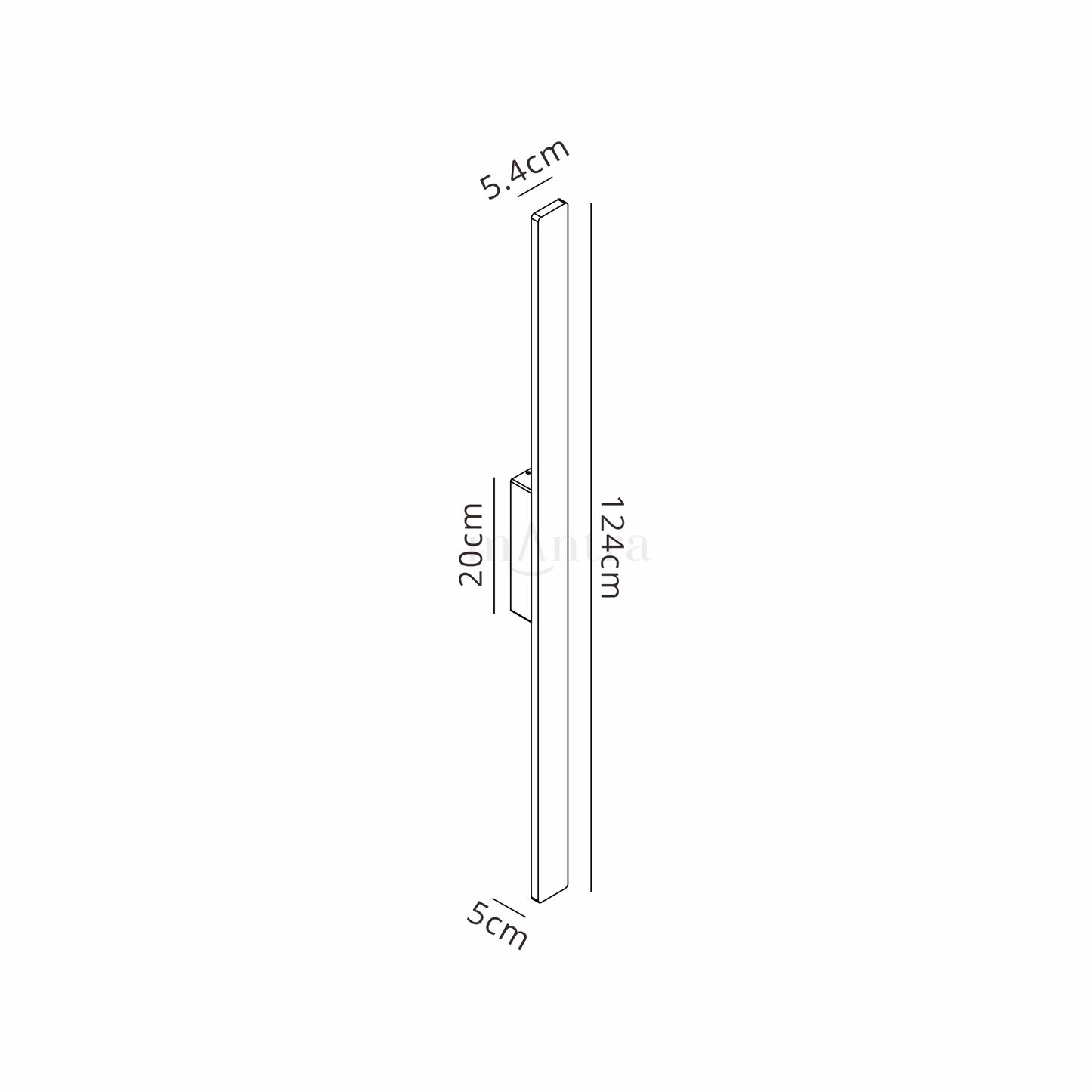 Lotus 1.2m Wall Lamp, 18W LED, 3000K, 1900lm, IP54, White, 3yrs Warranty by Mantra