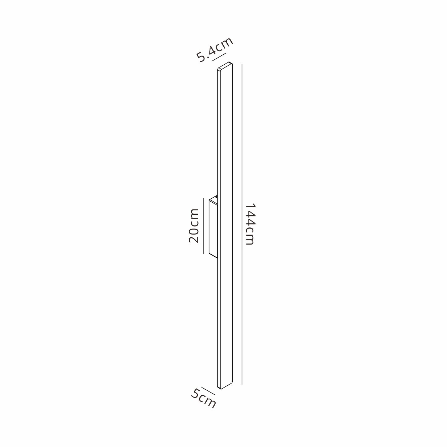 Lotus 1.4m Wall Lamp, 24W LED, 3000K, 2300lm, IP54, White, 3yrs Warranty by Mantra