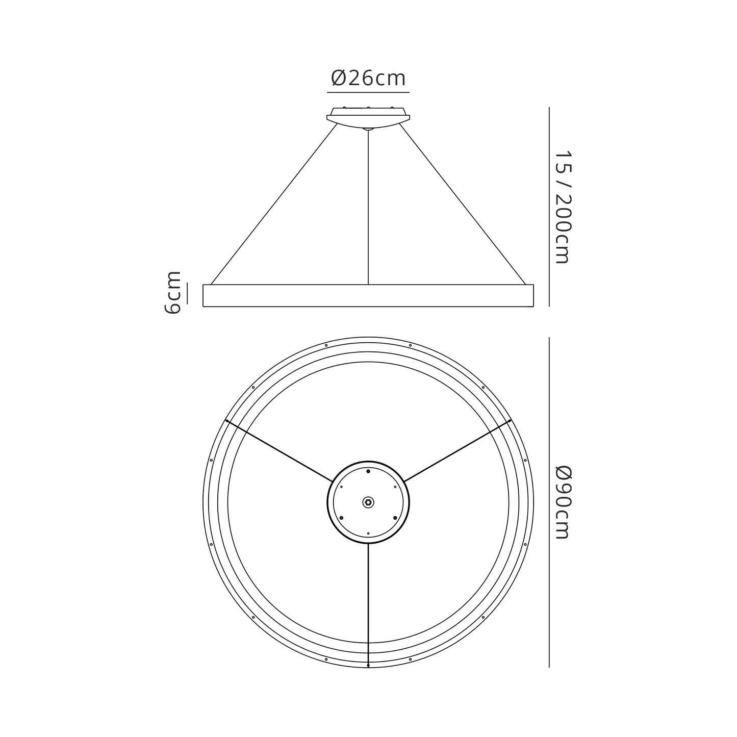 Niseko Ring Pendant 90cm 66W LED, 3000K-6000K Tuneable, 5440lm, Remote Control, Wood, 3yrs Warranty by Mantra