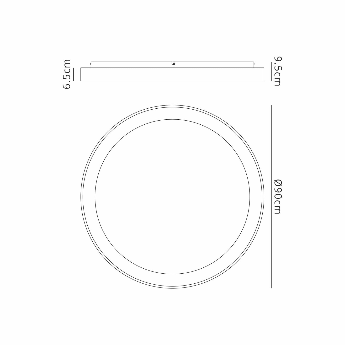 Niseko Ring Ceiling 90cm 78W LED, 3000K, 6200lm, White, 3yrs Warranty by Mantra