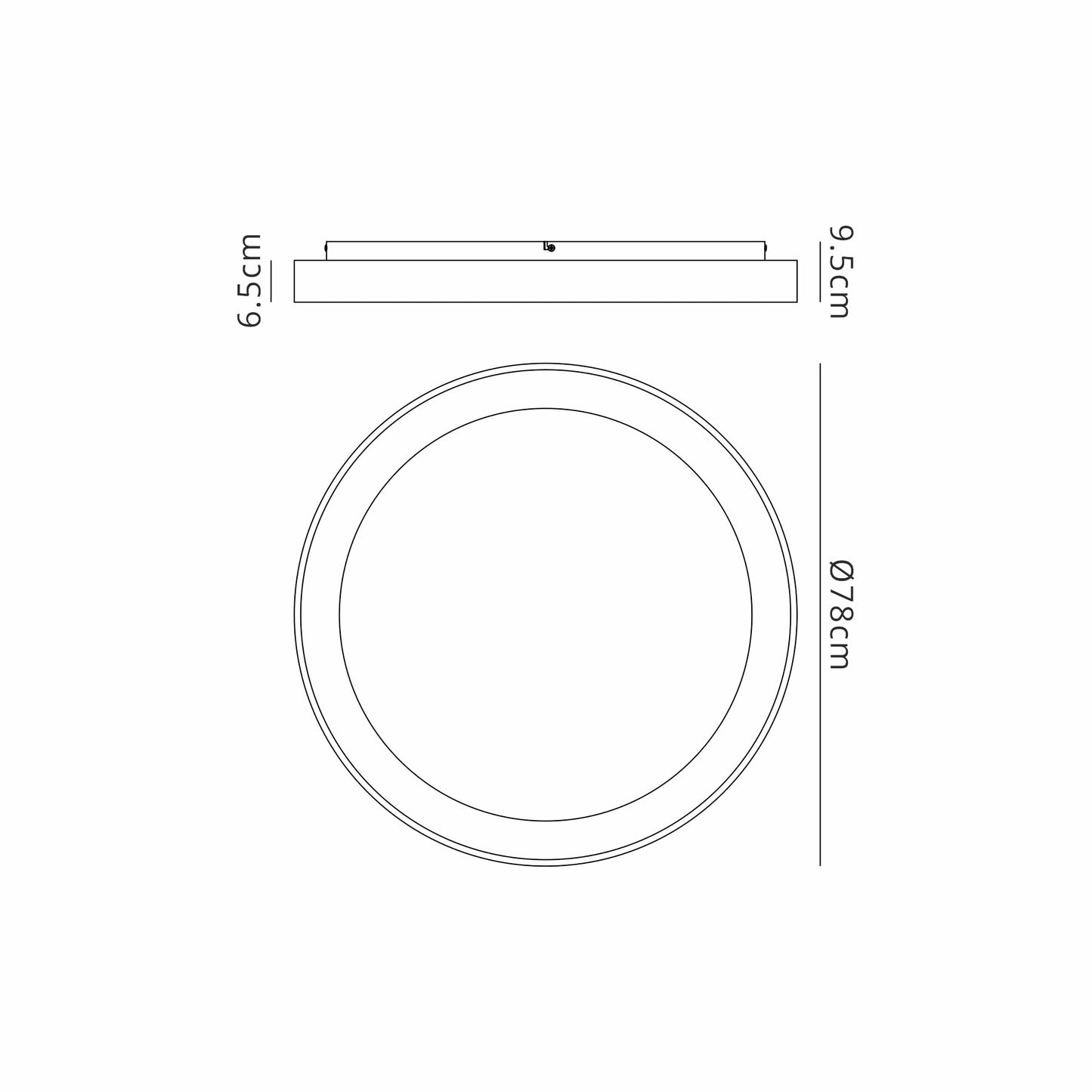 Niseko Ring Ceiling 78cm 58W LED, 3000K, 4700lm, White, 3yrs Warranty by Mantra