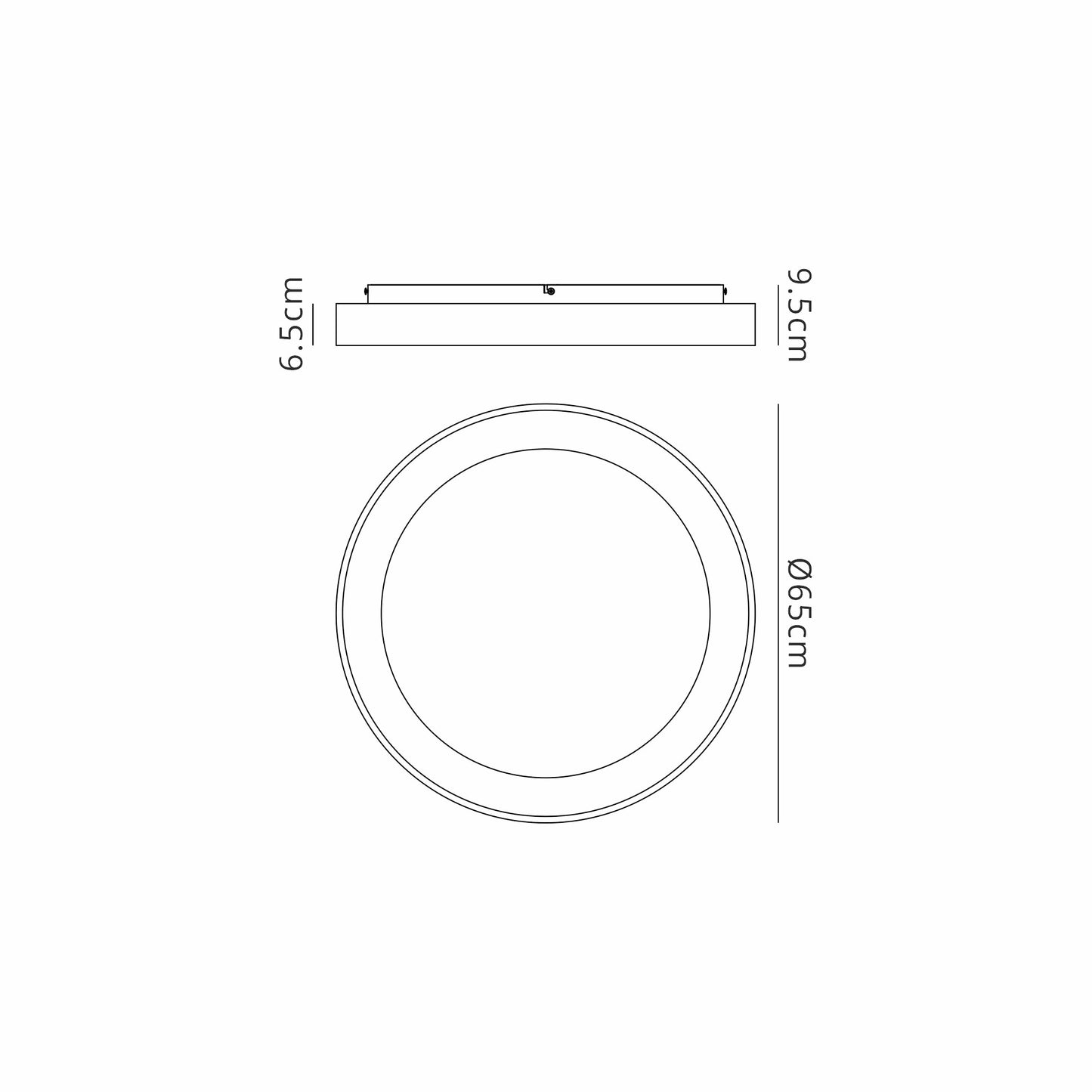 Niseko Ring Ceiling 65cm 48W LED, 3000K, 3900lm, White, 3yrs Warranty by Mantra