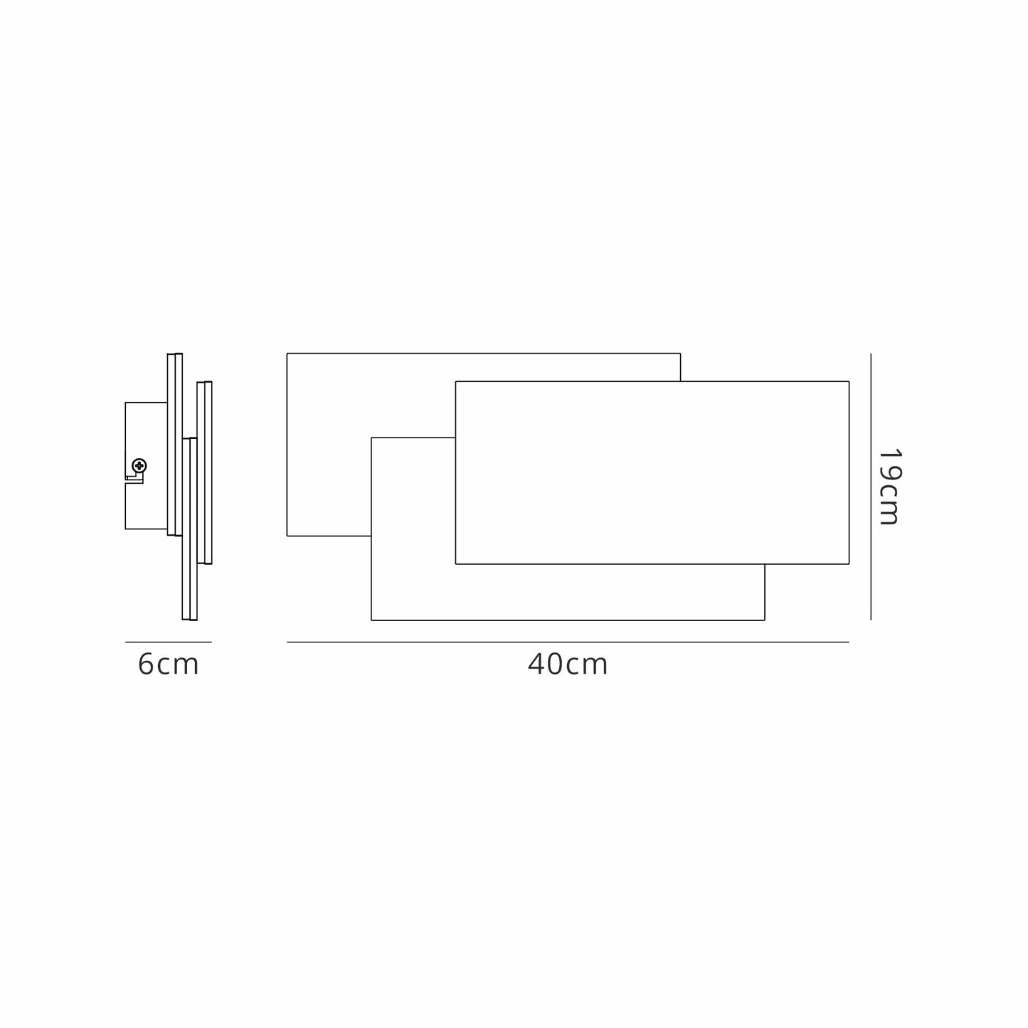 Tahiti XL 400 x 190mm Wall Lamp 36W LED 3000K, 3240lm, White, 3yrs Warranty by Mantra