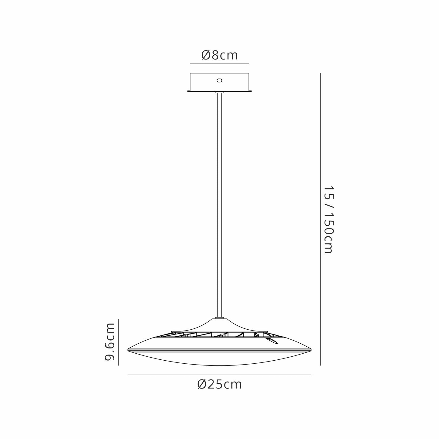 Slim LED Pendant 25cm Round 16W LED, 3000K, 1400lm, White, 3yrs Warranty by Mantra