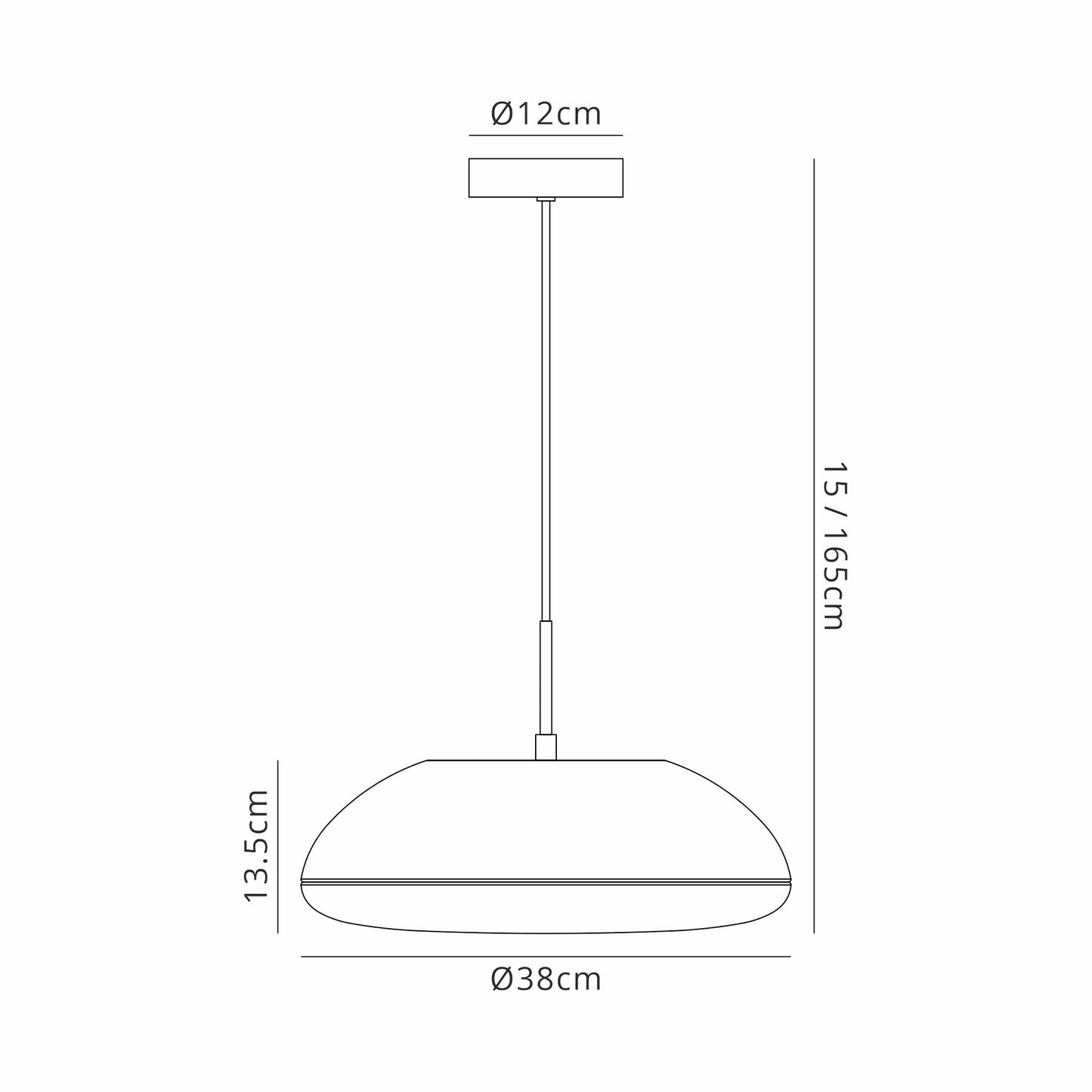 Kazz Pendant 38cm Round, 4 x E27 (Max 20W LED), White by Mantra