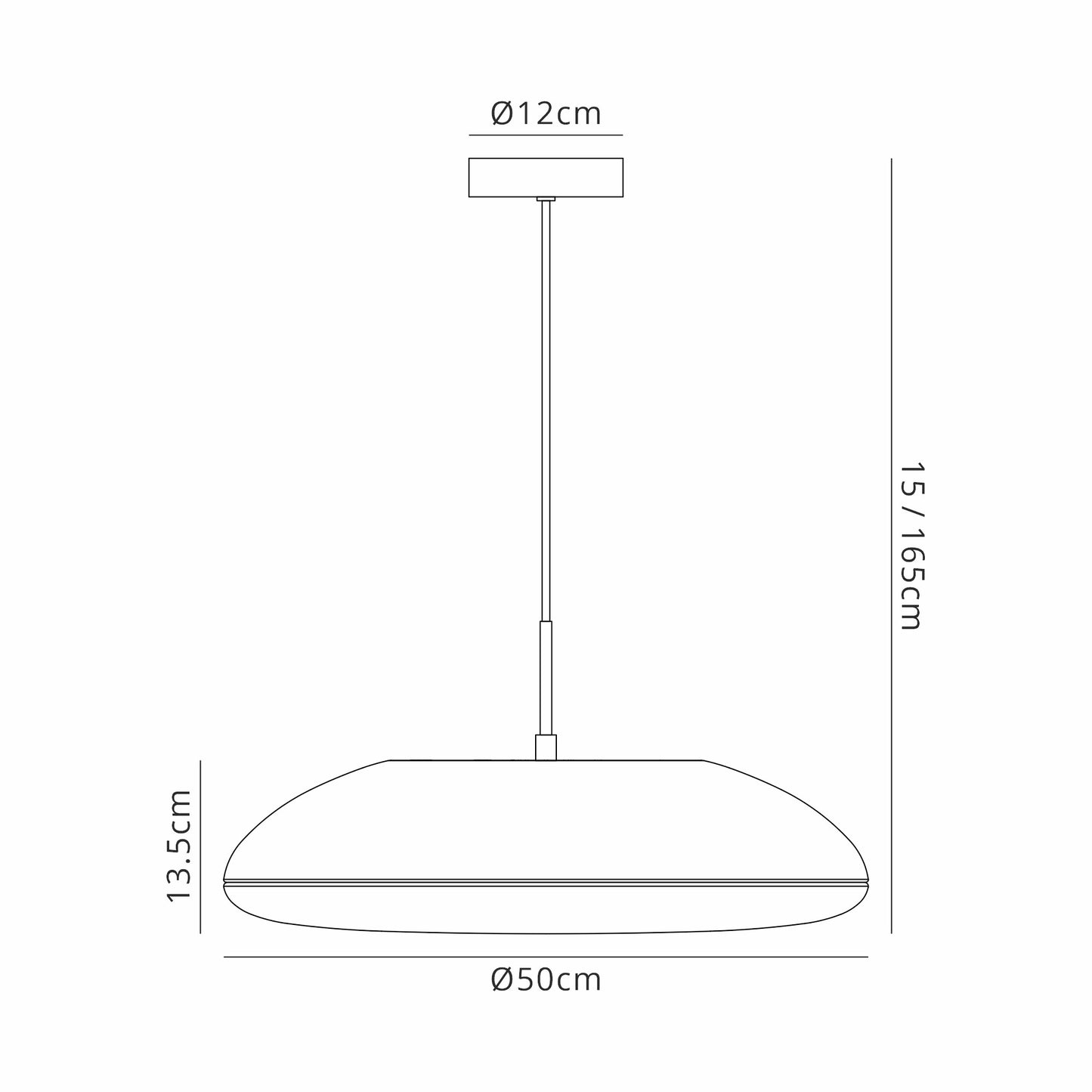 Kazz Pendant 50cm Round, 6 x E27 (Max 20W LED), Black by Mantra