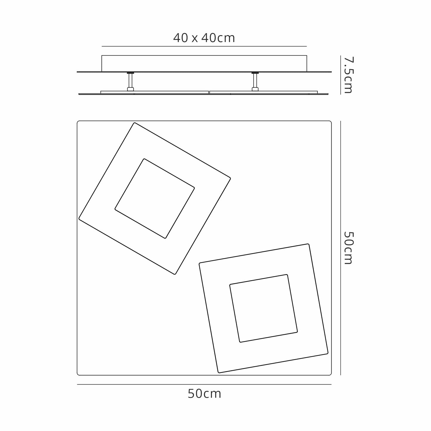 Dalia 50cm Ceiling, 48W LED, 3000K, 3360lm, White, 3yrs Warranty by Mantra