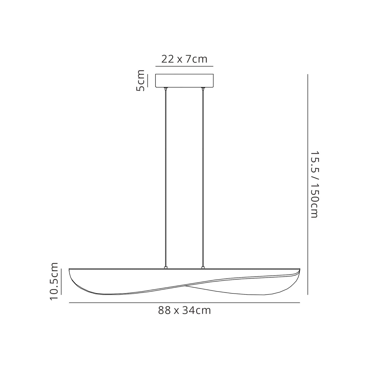 Bianca Pendant Dimmable, 50W LED, 3000K, 3000lm, White, Acrylic, 3yrs Warranty by Mantra