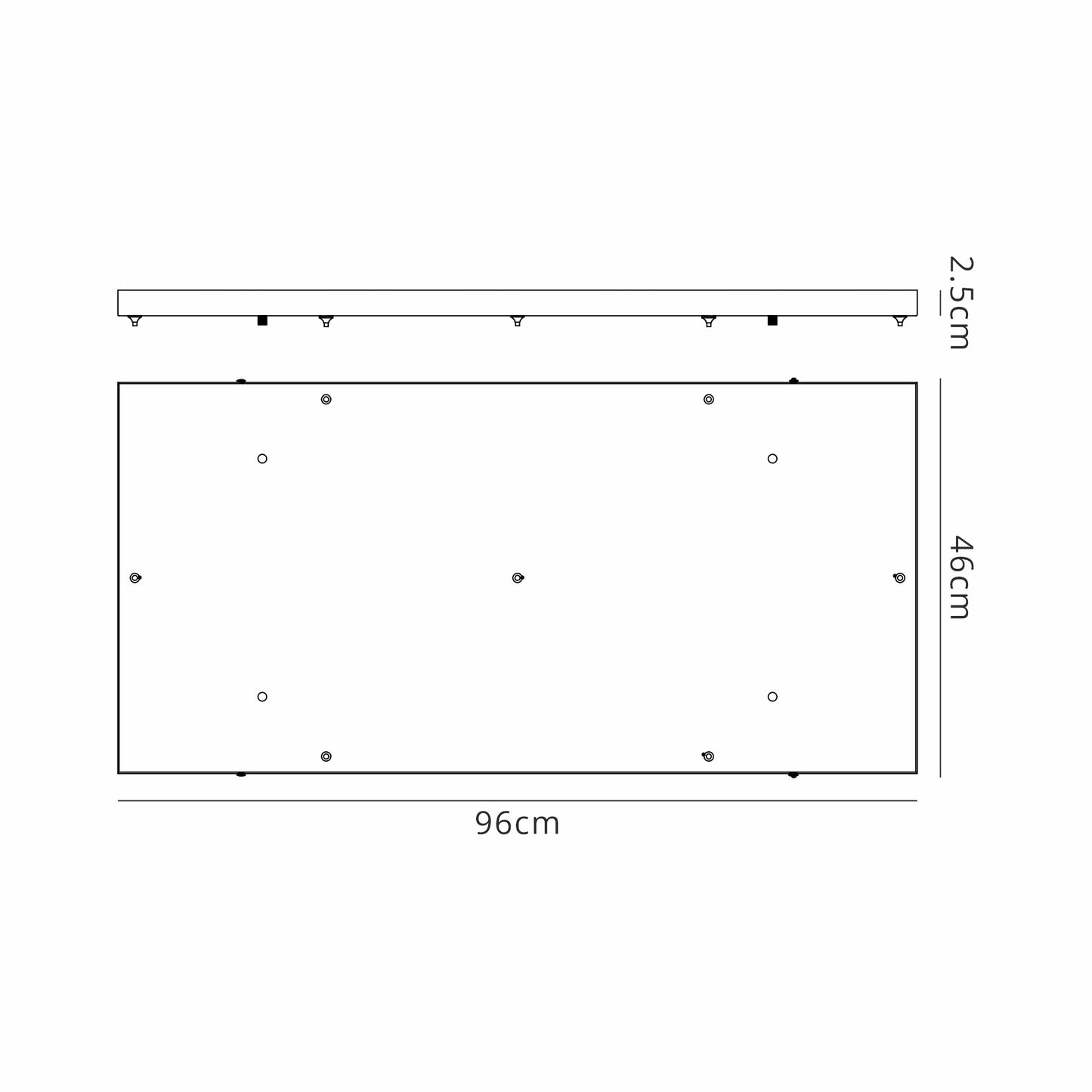 Elsa 7 Hole 940 x 460mm Rectangular Canopy Kit, White by Mantra