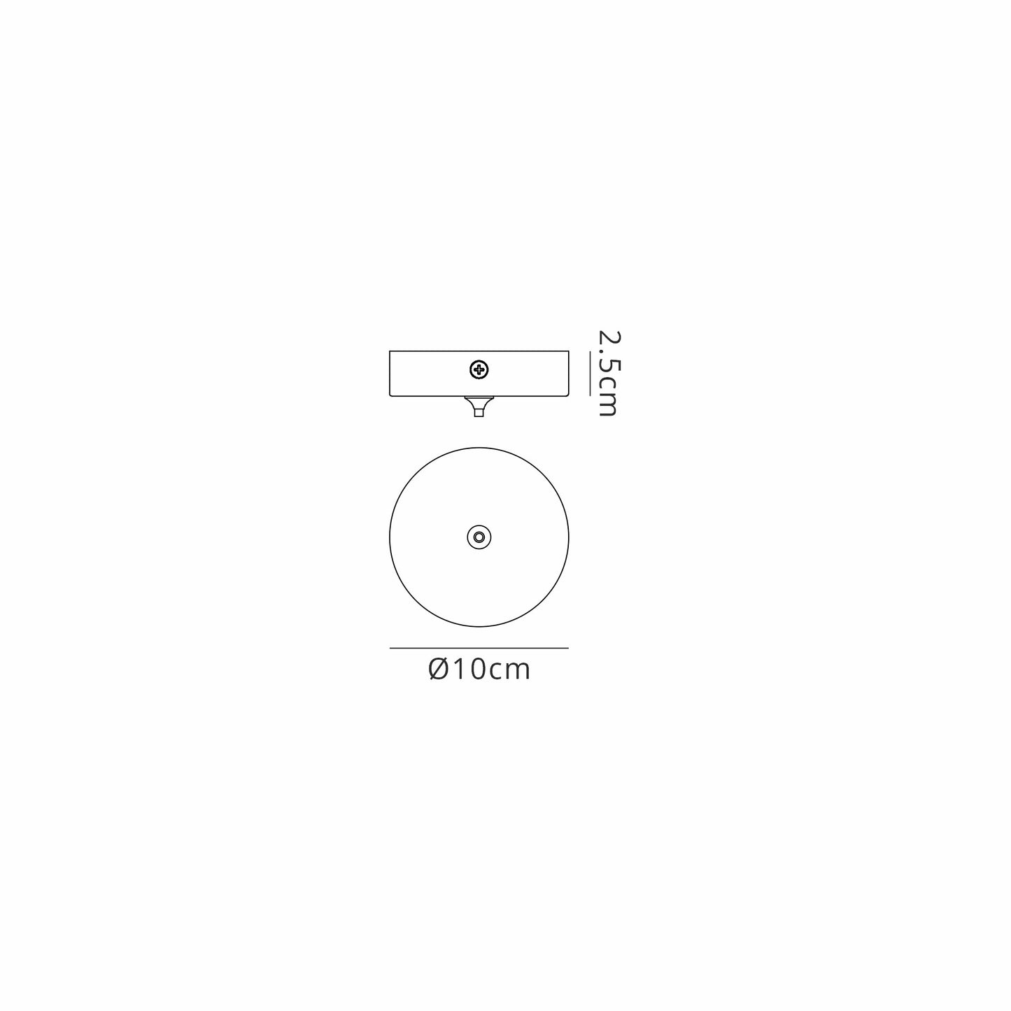 Elsa 1 Hole 100mm Round Canopy Kit, Gold by Mantra