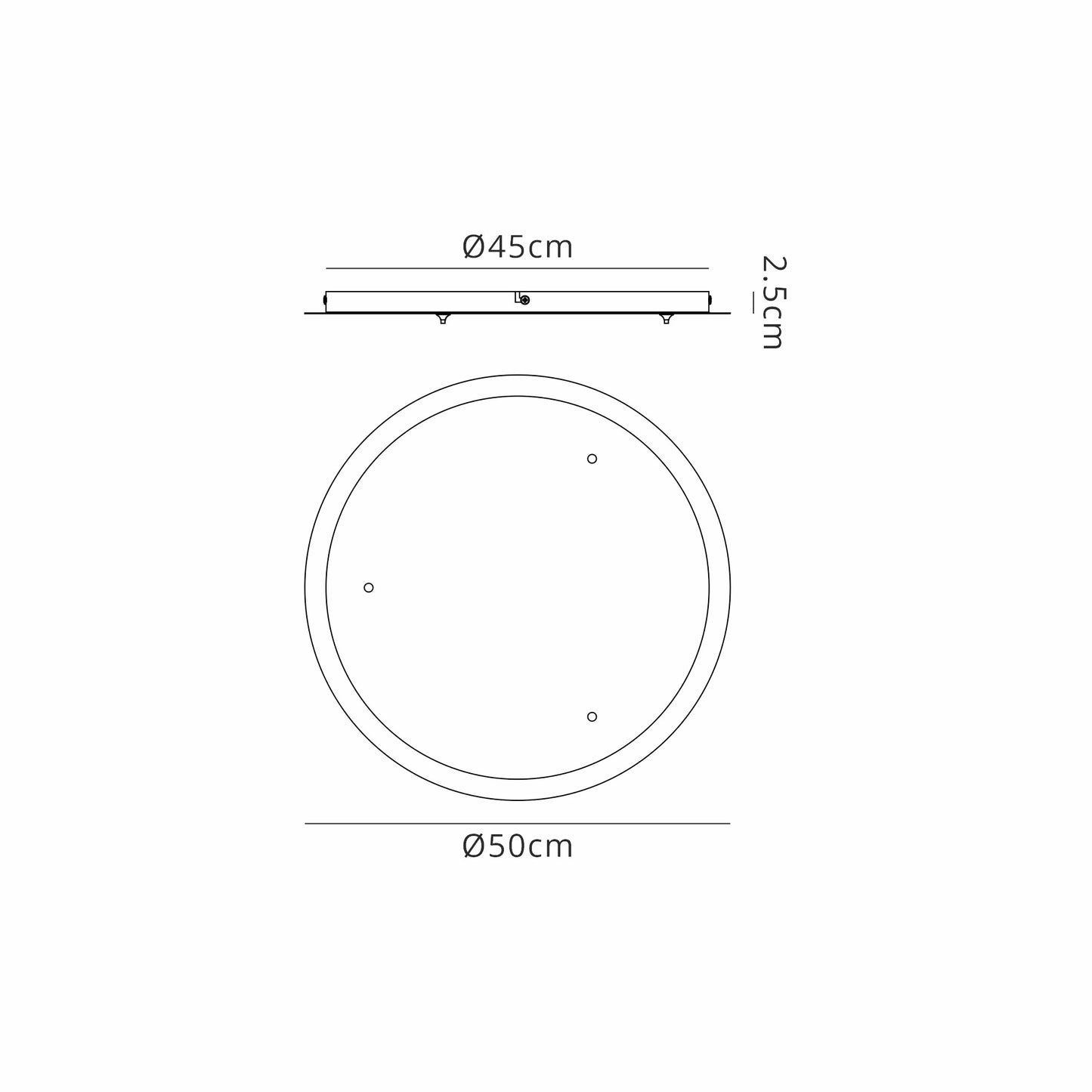 Elsa 3 Hole 500mm Round Canopy Kit, Gold by Mantra