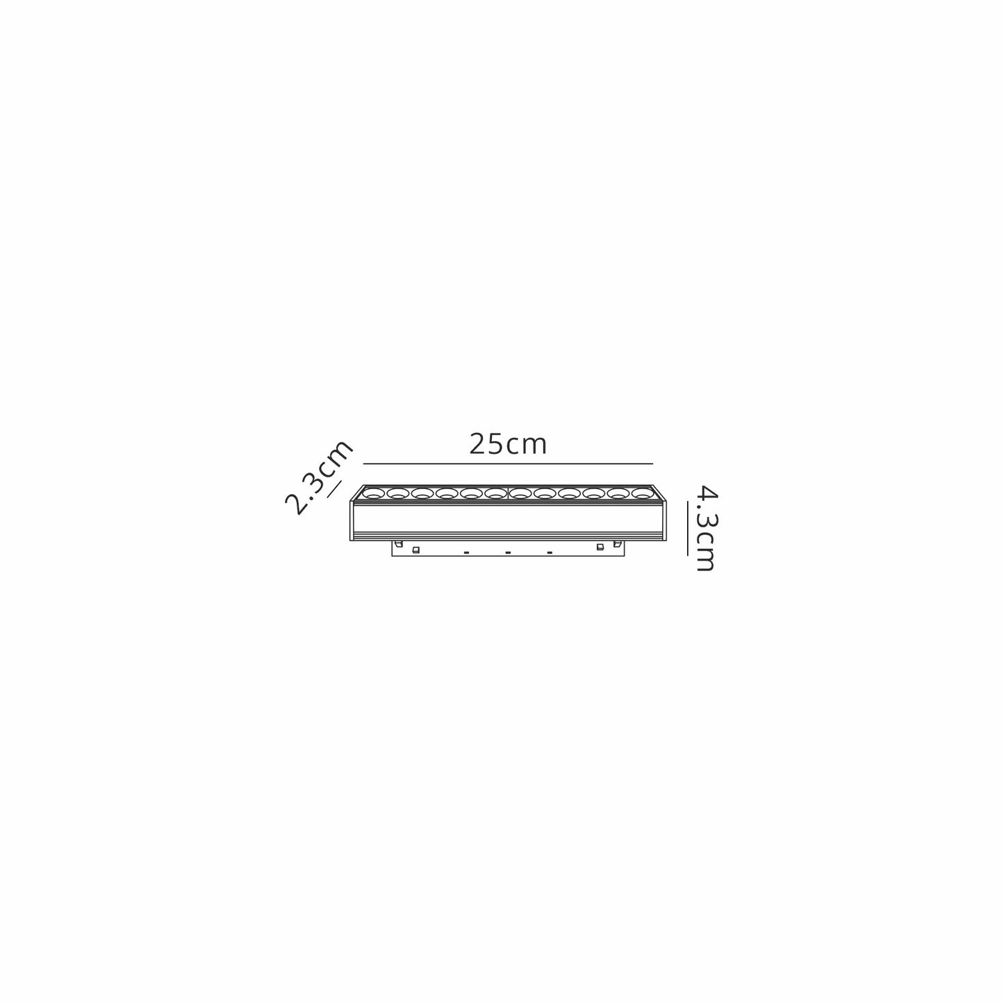 Magneto Linear Light COB, 250mm, 12W LED, 3000K, 960lm, Black, 3yrs Warranty by Mantra