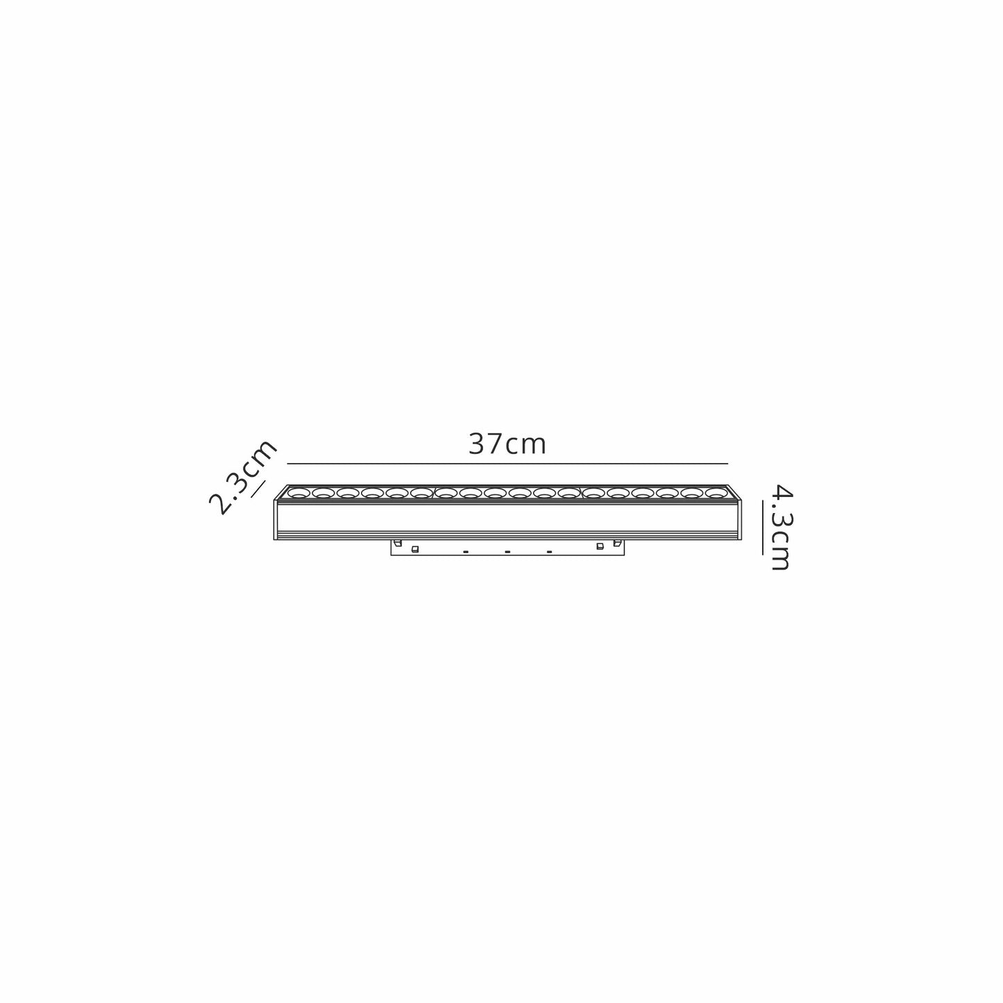 Magneto Linear Light COB, 370mm, 18W LED, 3000K, 1440lm, Black, 3yrs Warranty by Mantra