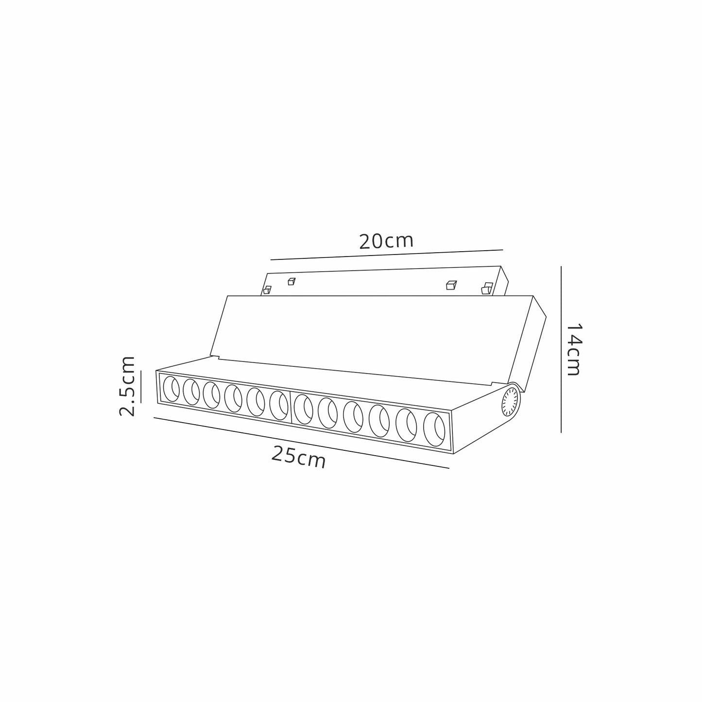 Magneto Linear Spotlight, 250mm, 20W LED, 3000K, 1600lm, Black, 3yrs Warranty by Mantra