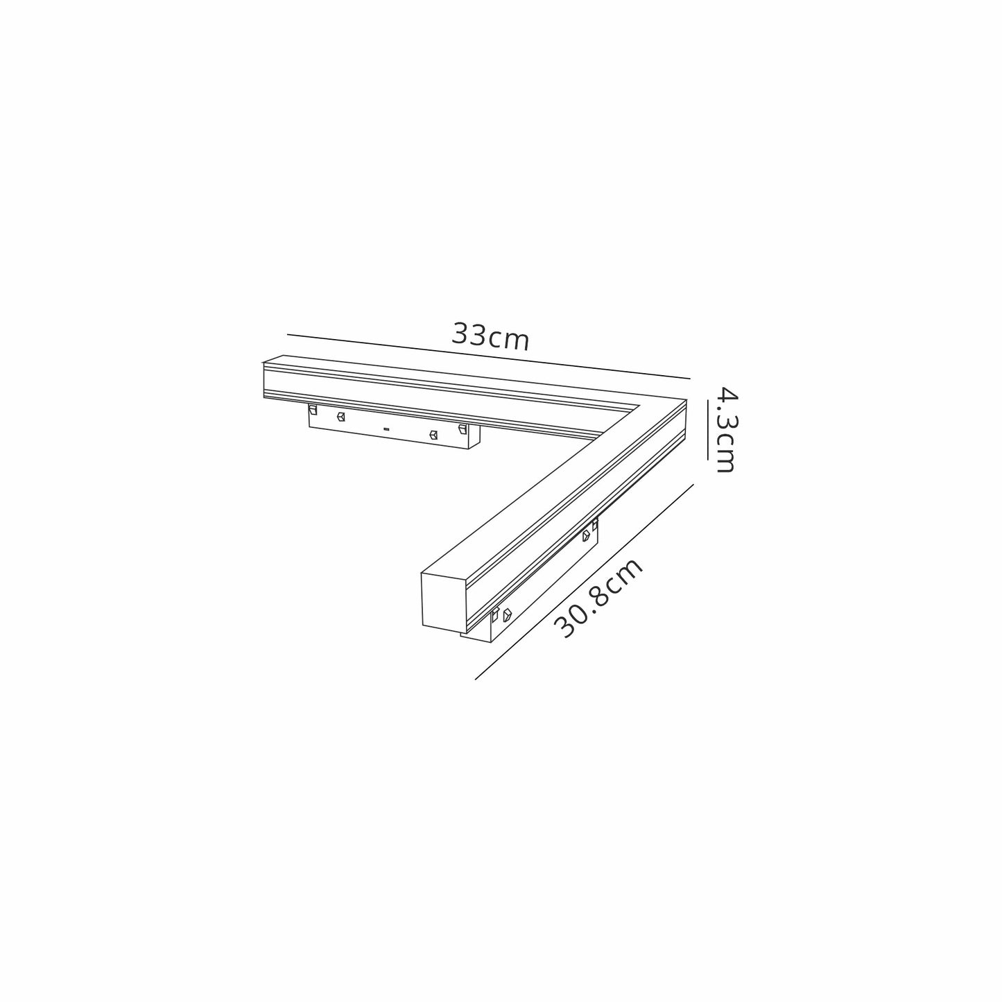 Magneto Corner Light Diffuser Triac Dimmable, 330x330mm,16W LED, 3000K, 1280lm, Black, 3yrs Warranty by Mantra