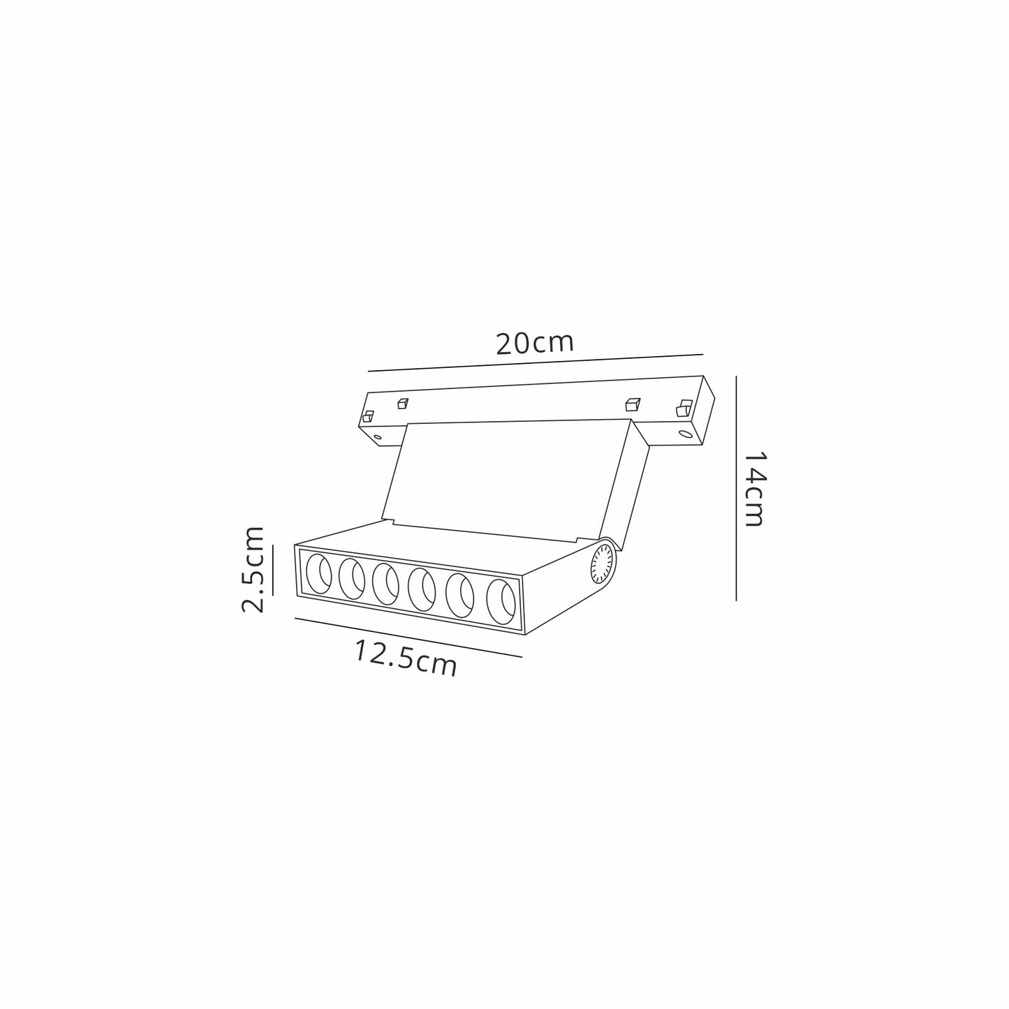 Magneto Linear Spotlight Triac Dimmable, 200mm,10W LED, 3000K, 800lm, Black, 3yrs Warranty by Mantra