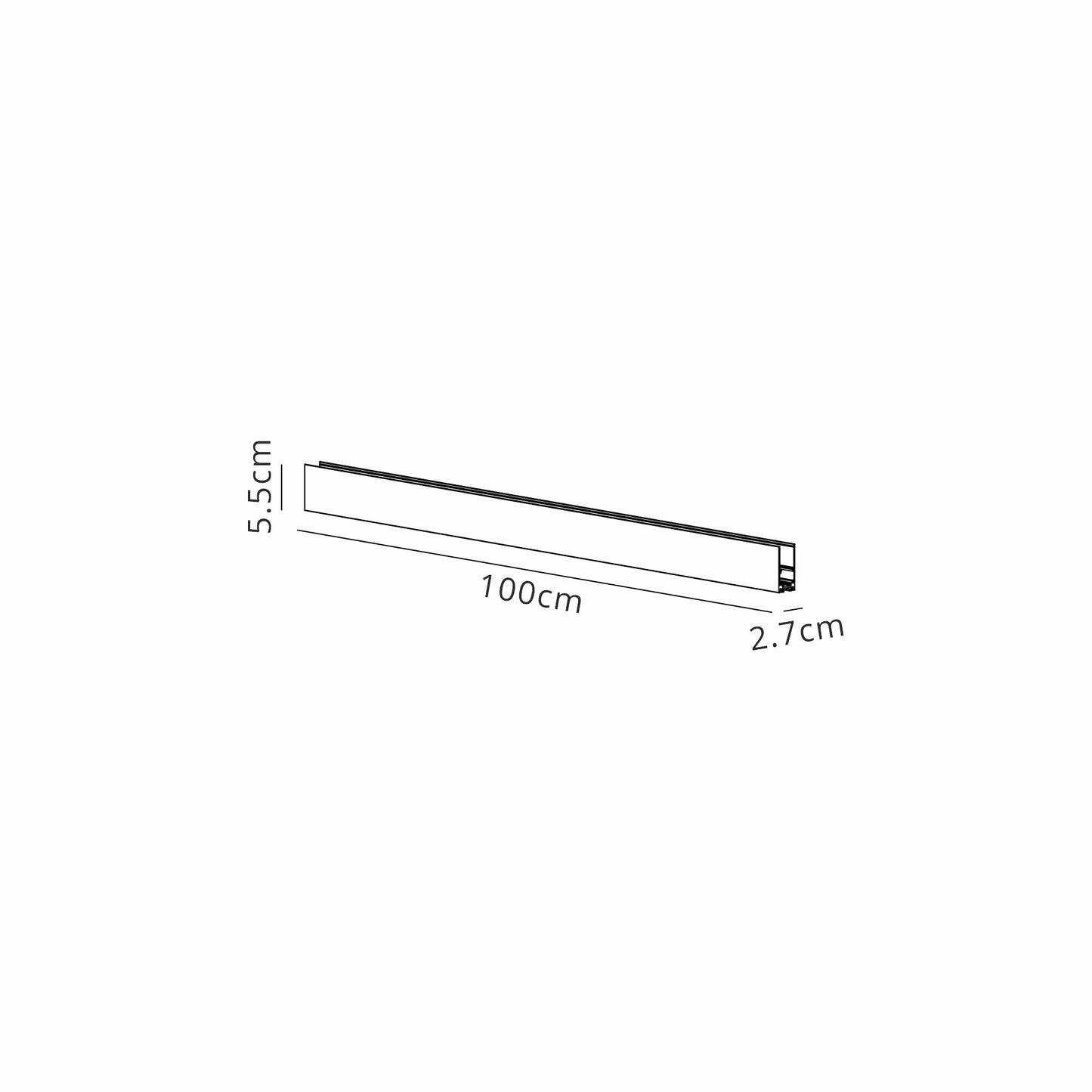 Magneto Deep Surface/Pendant Track 1m x 5.5cm, Black by Mantra