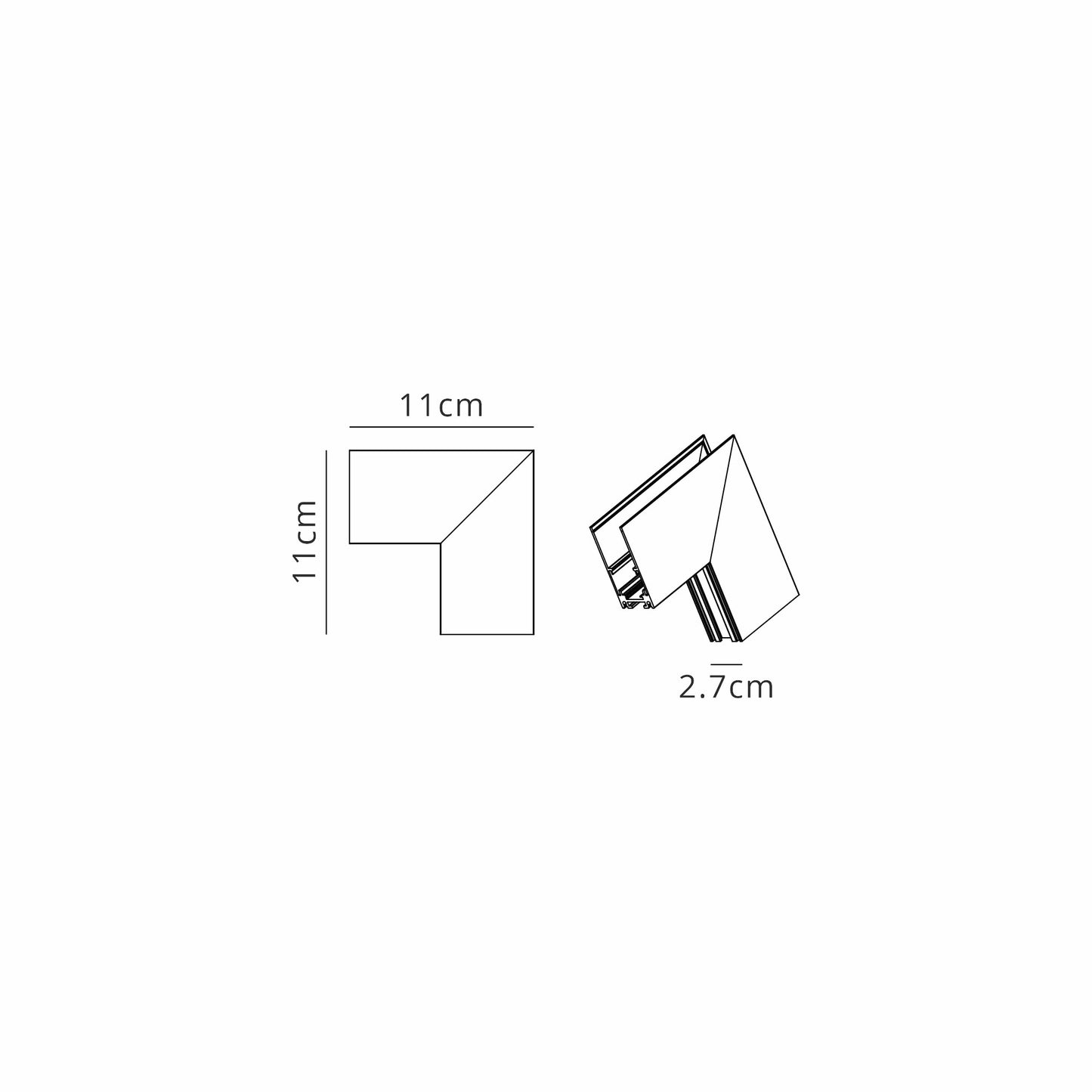 Magneto Deep 3 Connector Surface L-Joint Wall To Wall Out, Black For M8371 & M8372 by Mantra