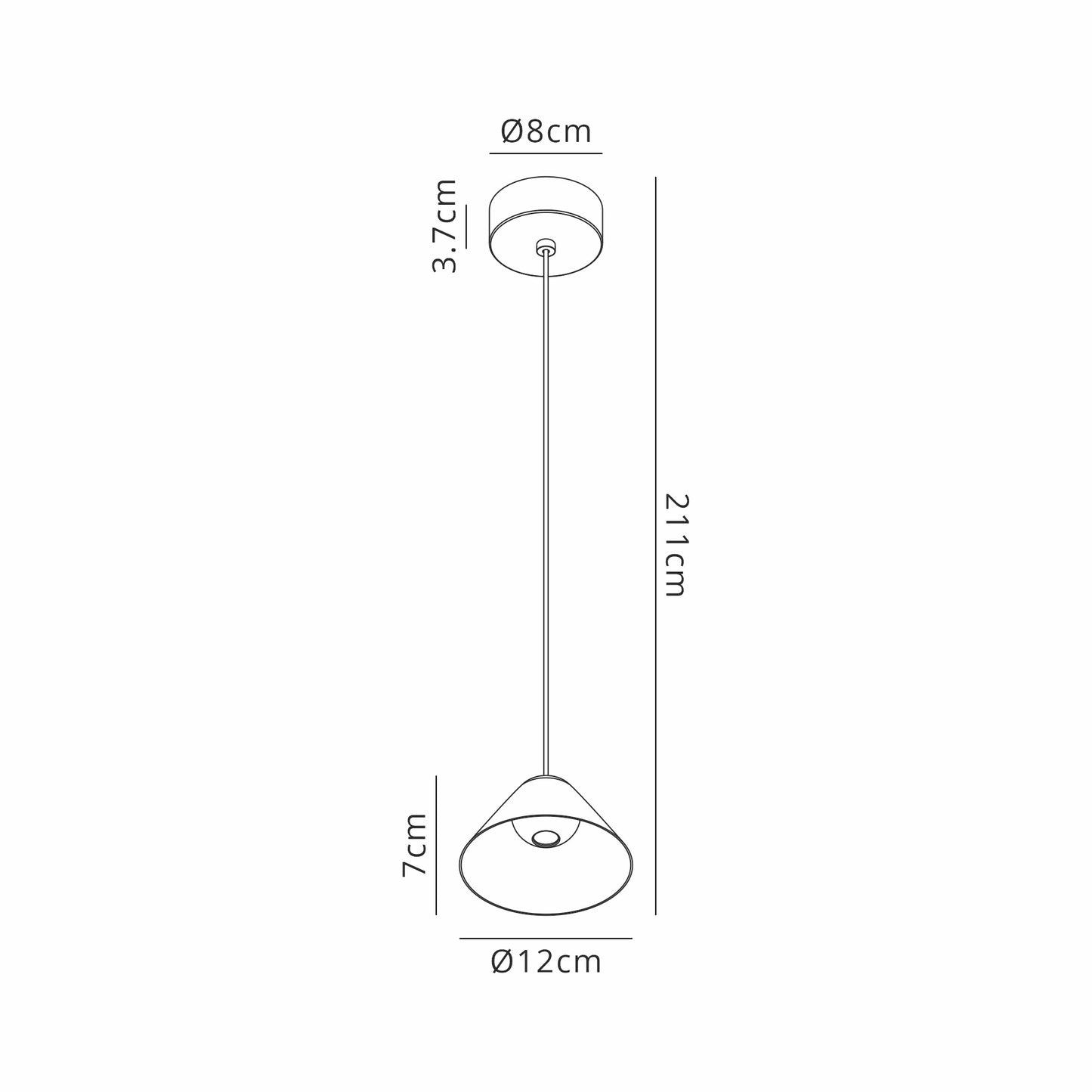 Gruissan Cone Pendant, 5W LED 3000K, 350lm, Matt White, 3yrs Warranty by Mantra