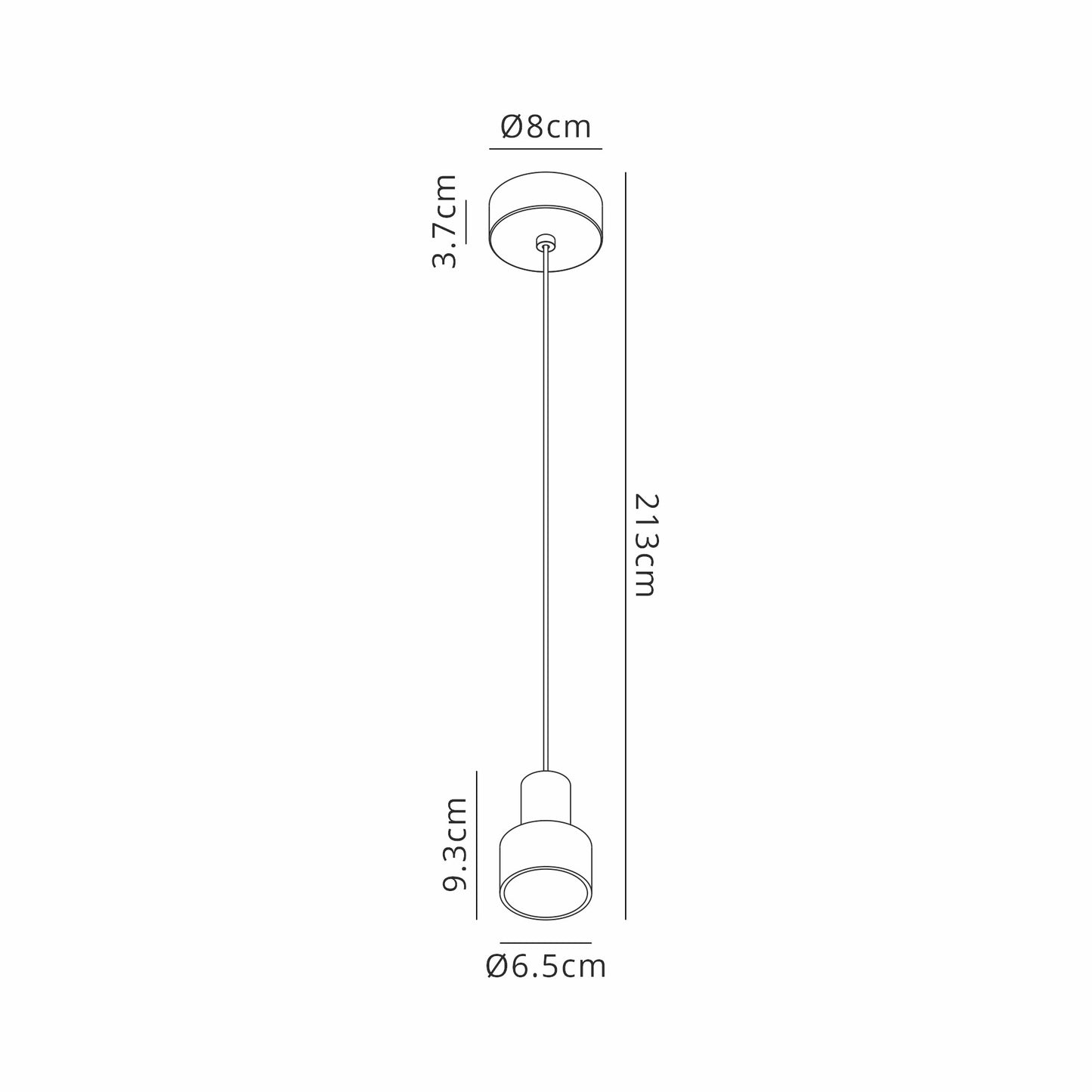 Gruissan Cylinder Pendant, 5W LED 3000K, 350lm, Matt Black/Matt Gold, 3yrs Warranty by Mantra