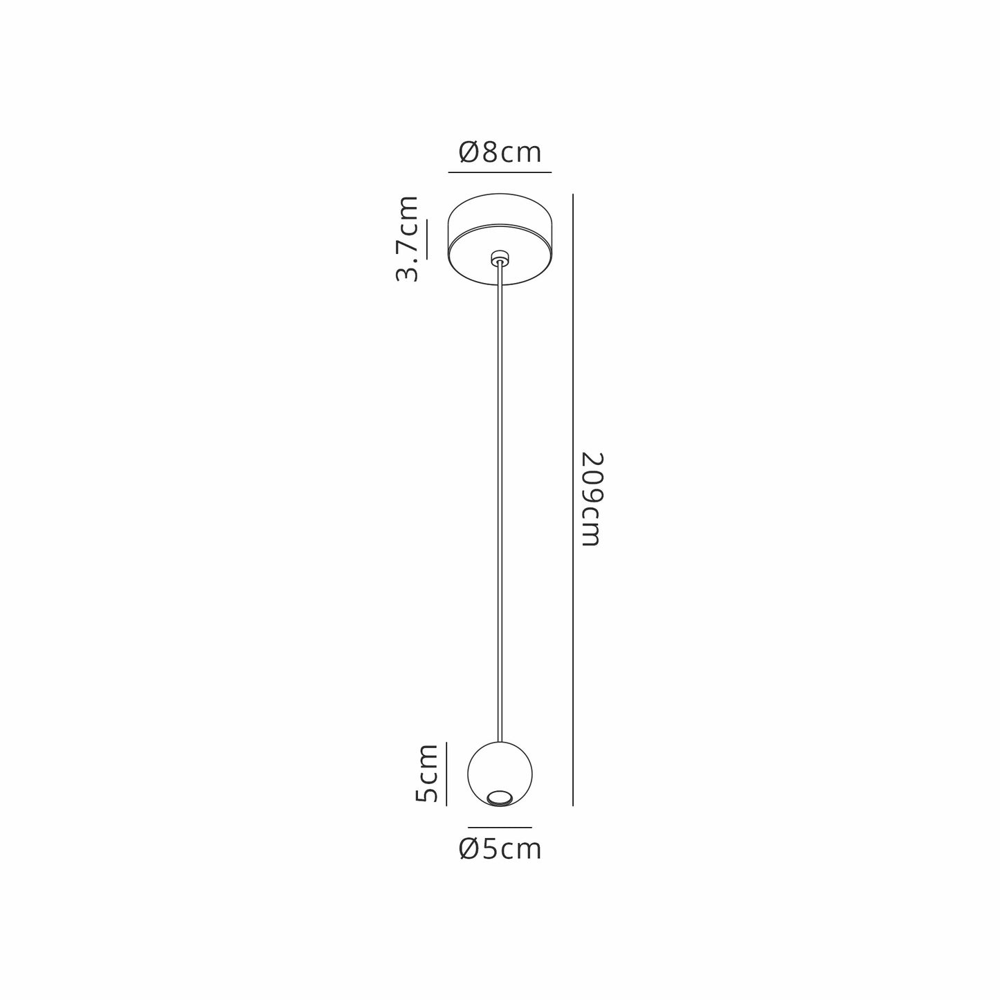 Gruissan Ball Pendant, 5W LED 3000K, 350lm, Matt White, 3yrs Warranty by Mantra