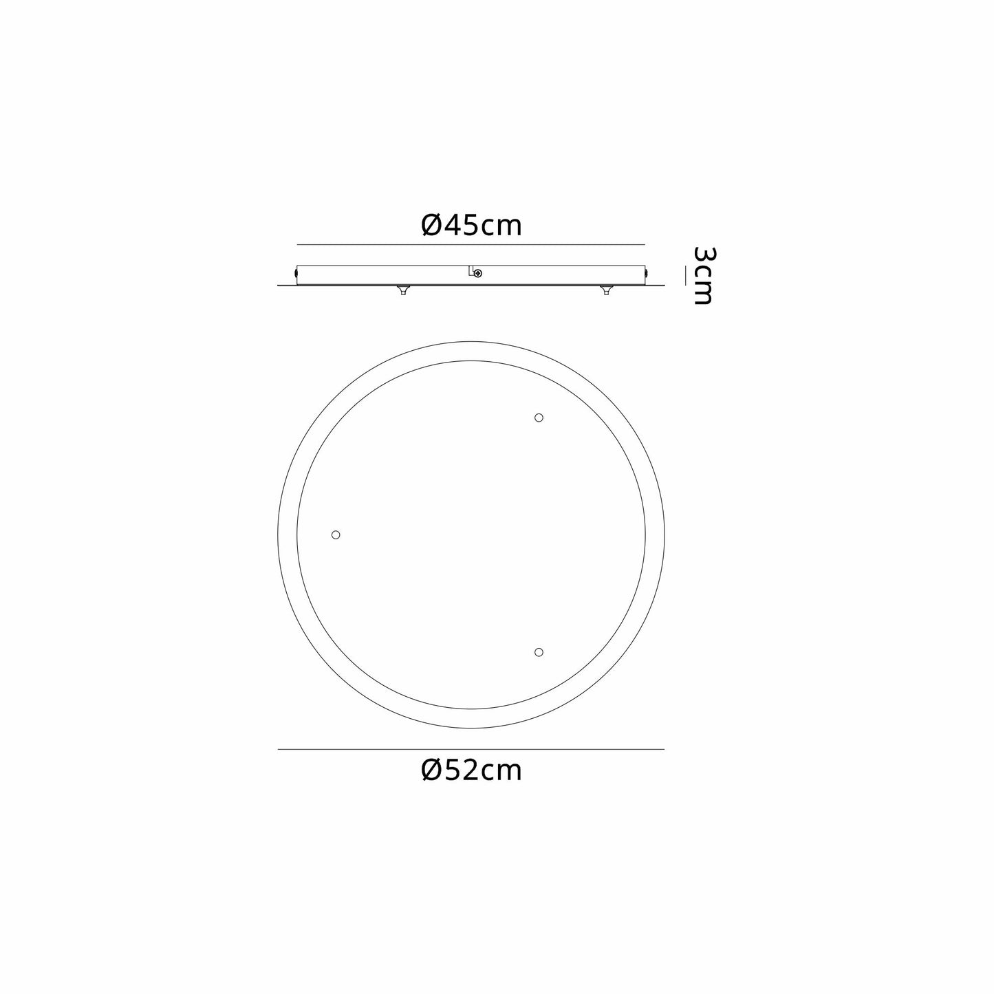 Elsa 3 Hole 500mm Round Canopy Kit, Black by Mantra