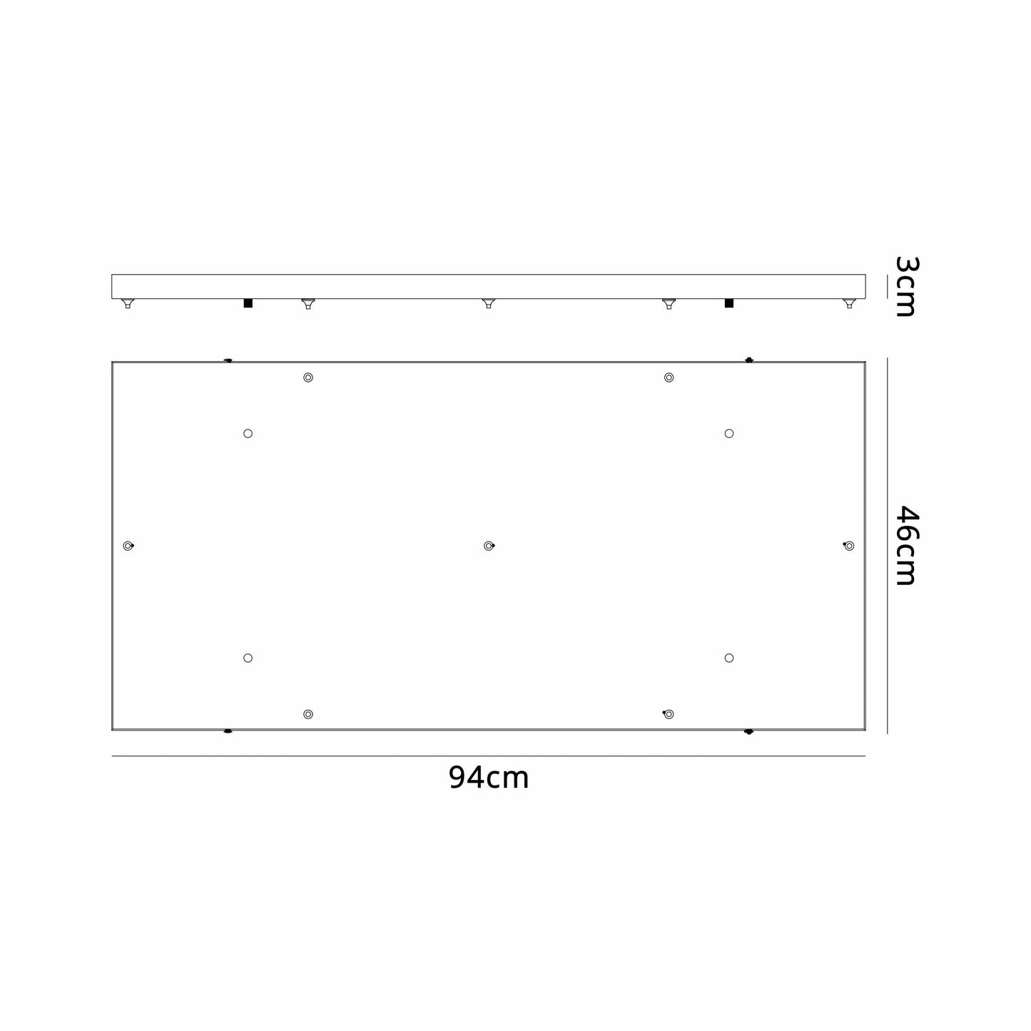 Elsa 7 Hole 940 x 460mm Rectangular Canopy Kit, Black by Mantra