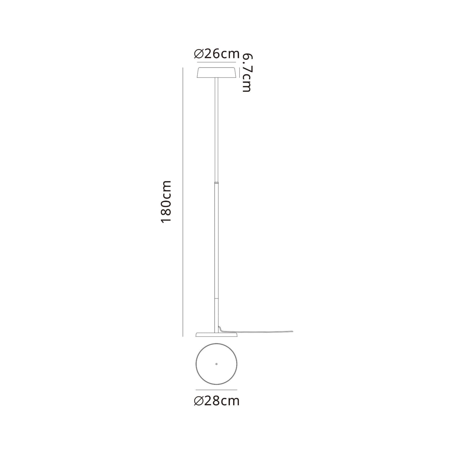 Noa II Floor Lamp 2 Light 15W Down 15W Up LED 3000K, 2800lm, Touch Dimmer, White, 3yrs Warranty by Mantra