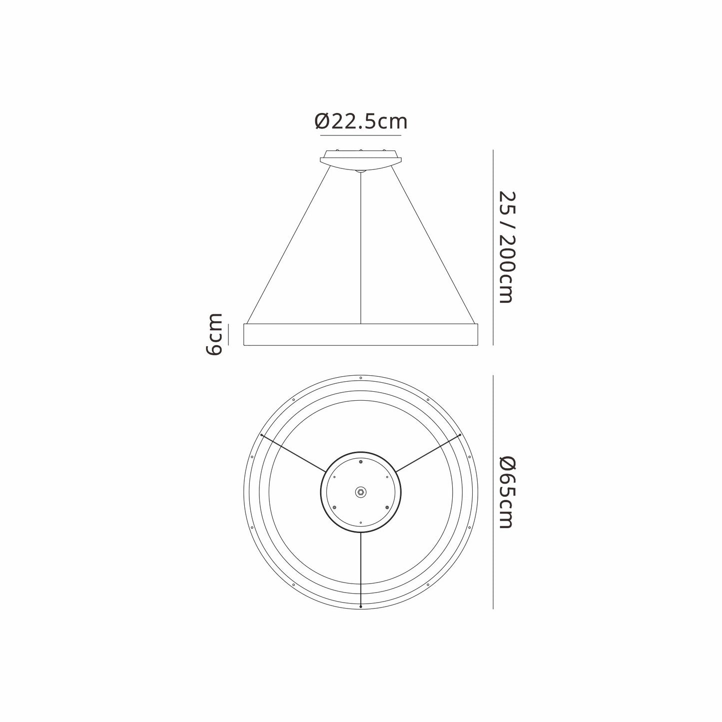 Niseko II Ring Pendant 65cm 50W LED, 2700K-5000K Tuneable, 3760lm, Remote Control & APP, White, 3yrs Warranty by Mantra