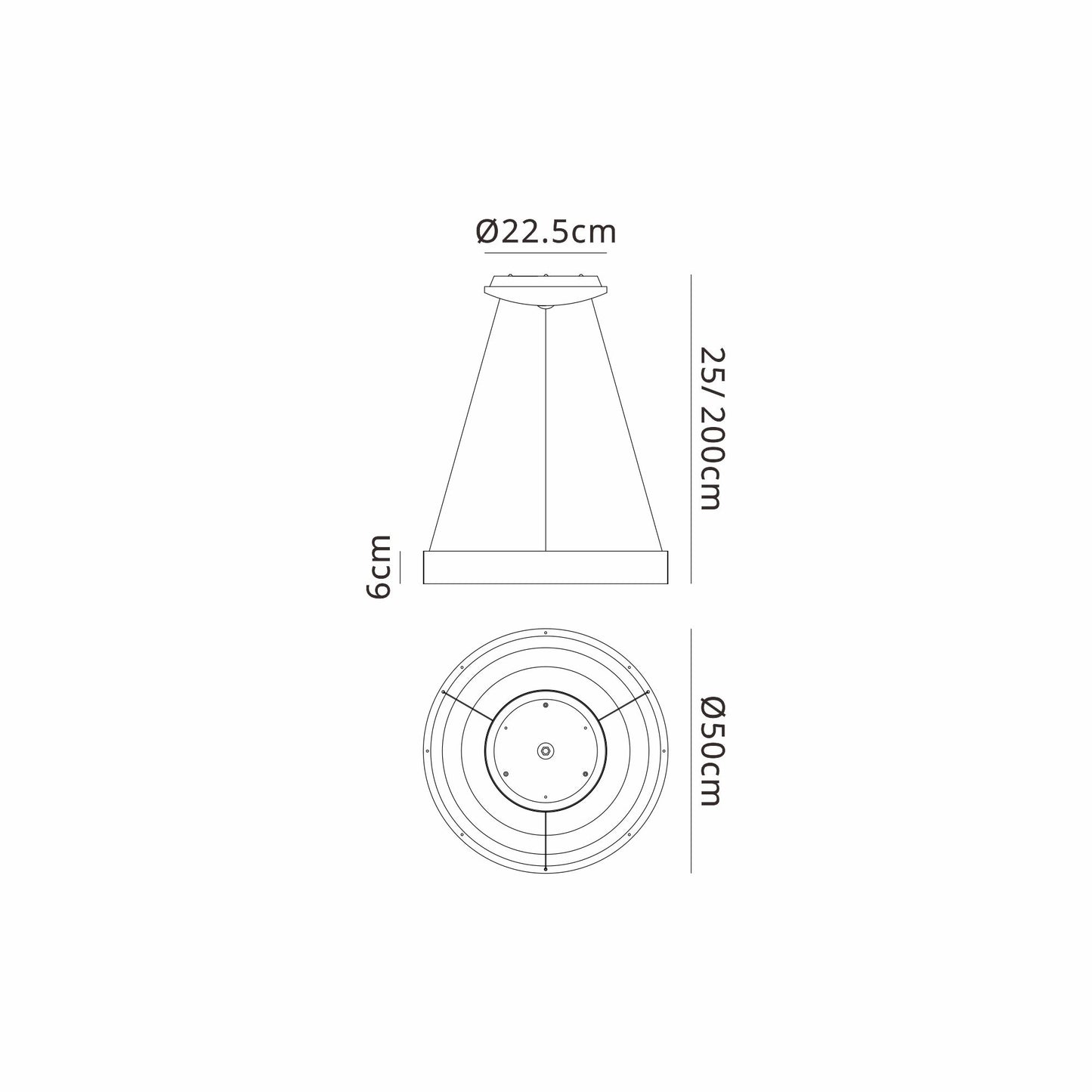 Niseko II Ring Pendant 50cm 40W LED, 2700K-5000K Tuneable, 2950lm, Remote Control & APP, White, 3yrs Warranty by Mantra