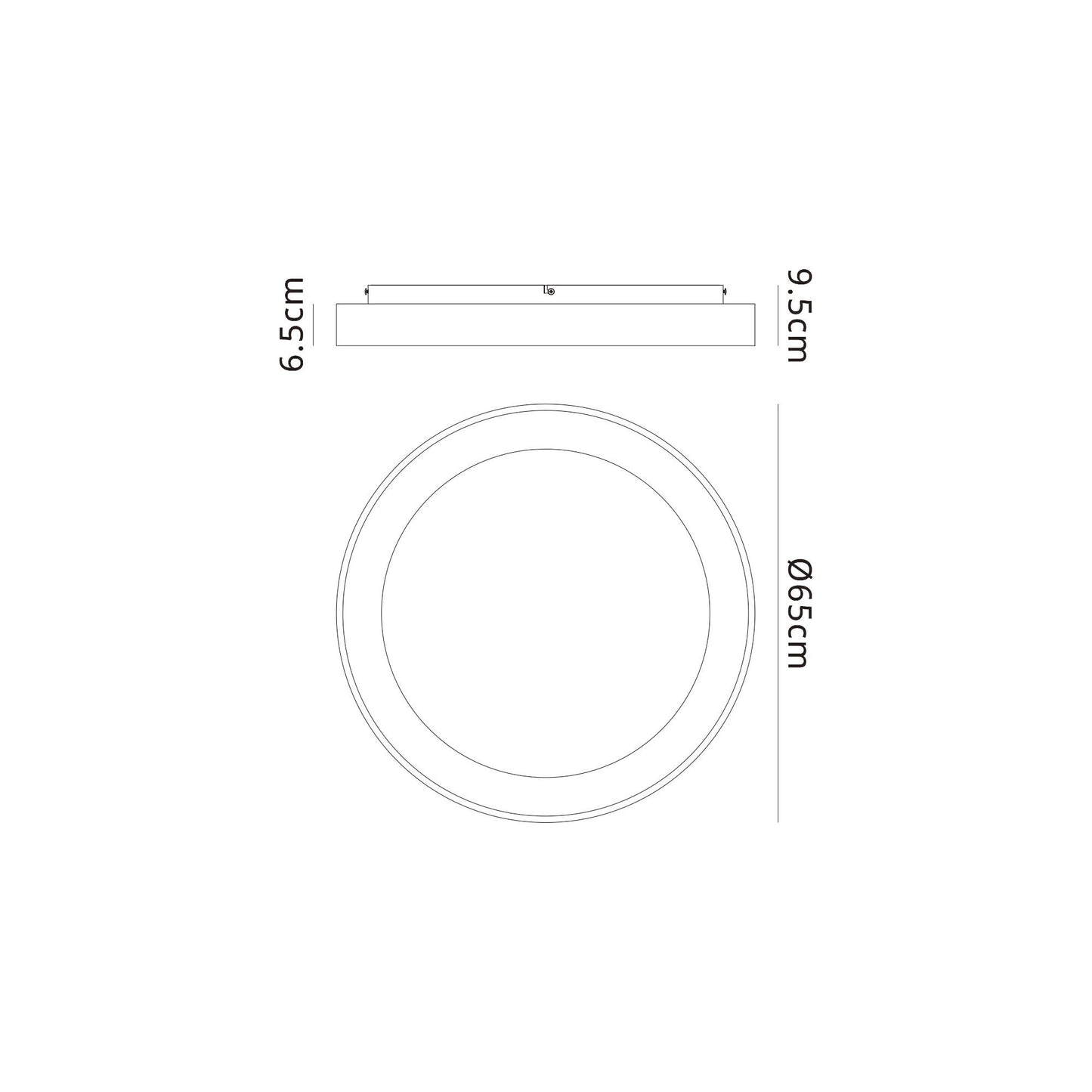 Niseko II Ring Ceiling 65cm 50W LED, 2700K-5000K Tuneable, 3760lm, Remote Control & APP, White, 3yrs Warranty by Mantra