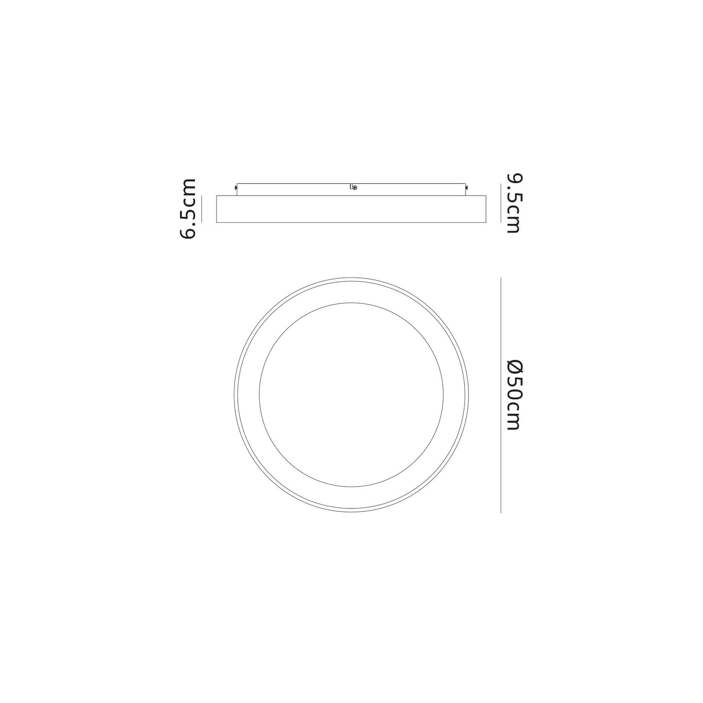 Niseko II Ring Ceiling 50cm 40W LED, 2700K-5000K Tuneable, 2950lm, Remote Control & APP, White, 3yrs Warranty by Mantra