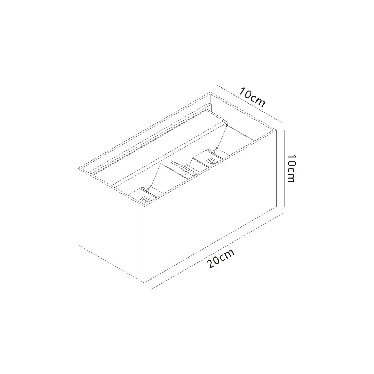 Davos Rectangle Wall Lamp Dimmable, 4 x 6W LED, 2700K, 2200lm, IP54, White, 3yrs Warranty by Mantra