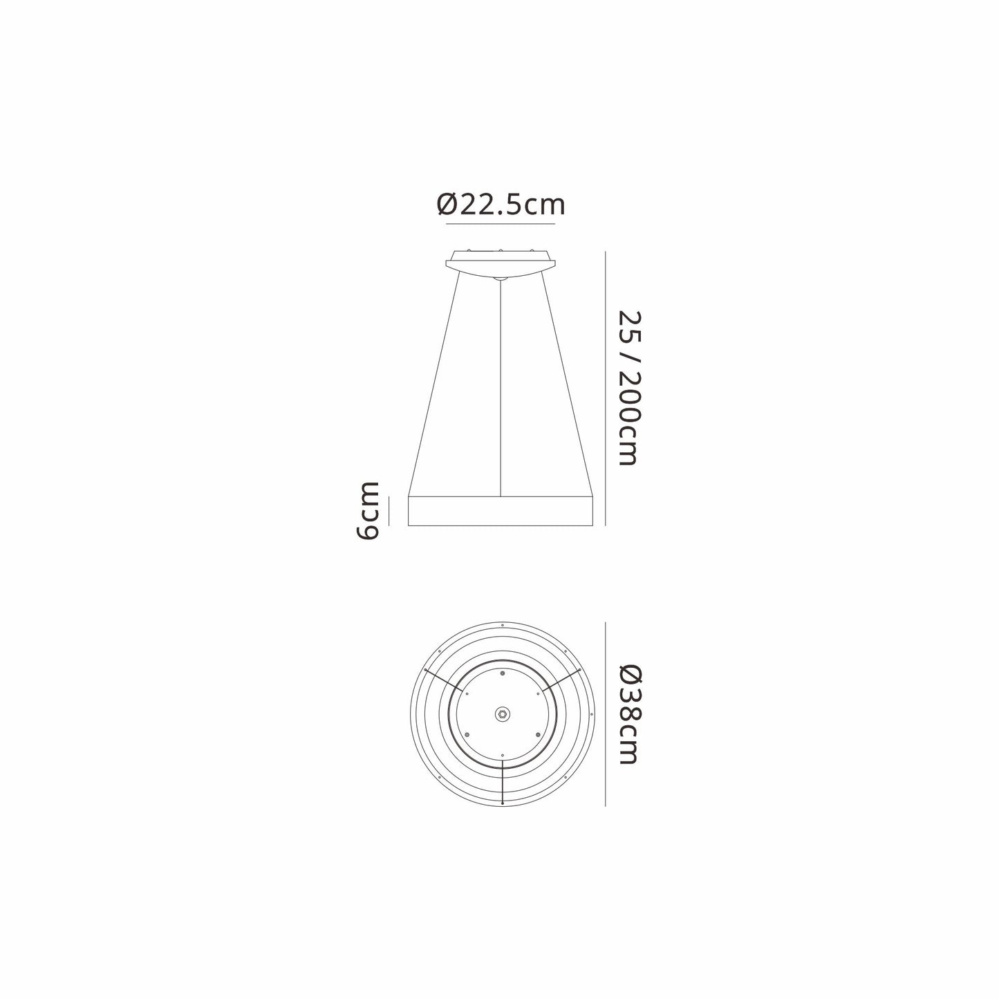 Niseko II Ring Pendant 38cm 30W LED, 2700K-5000K Tuneable, 2250lm, Remote Control & APP, White, 3yrs Warranty by Mantra