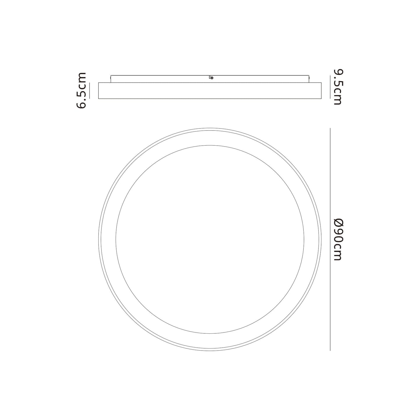 Niseko II Ring Ceiling 90cm 78W LED, 2700K-5000K Tuneable, 6200lm, Remote Control, White, 3yrs Warranty by Mantra