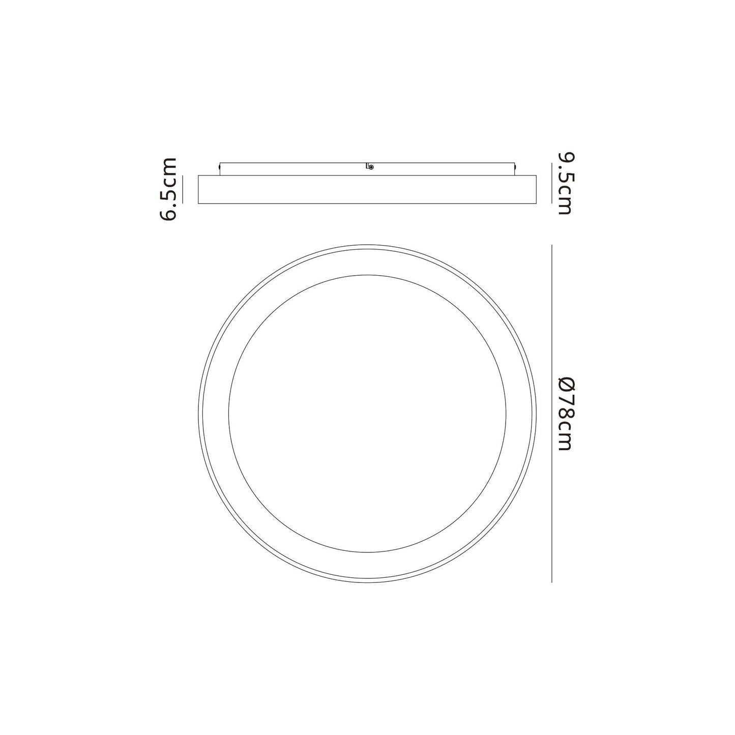 Niseko II Ring Ceiling 78cm 58W LED, 2700K-5000K Tuneable, 4700lm, Remote Control, White, 3yrs Warranty by Mantra