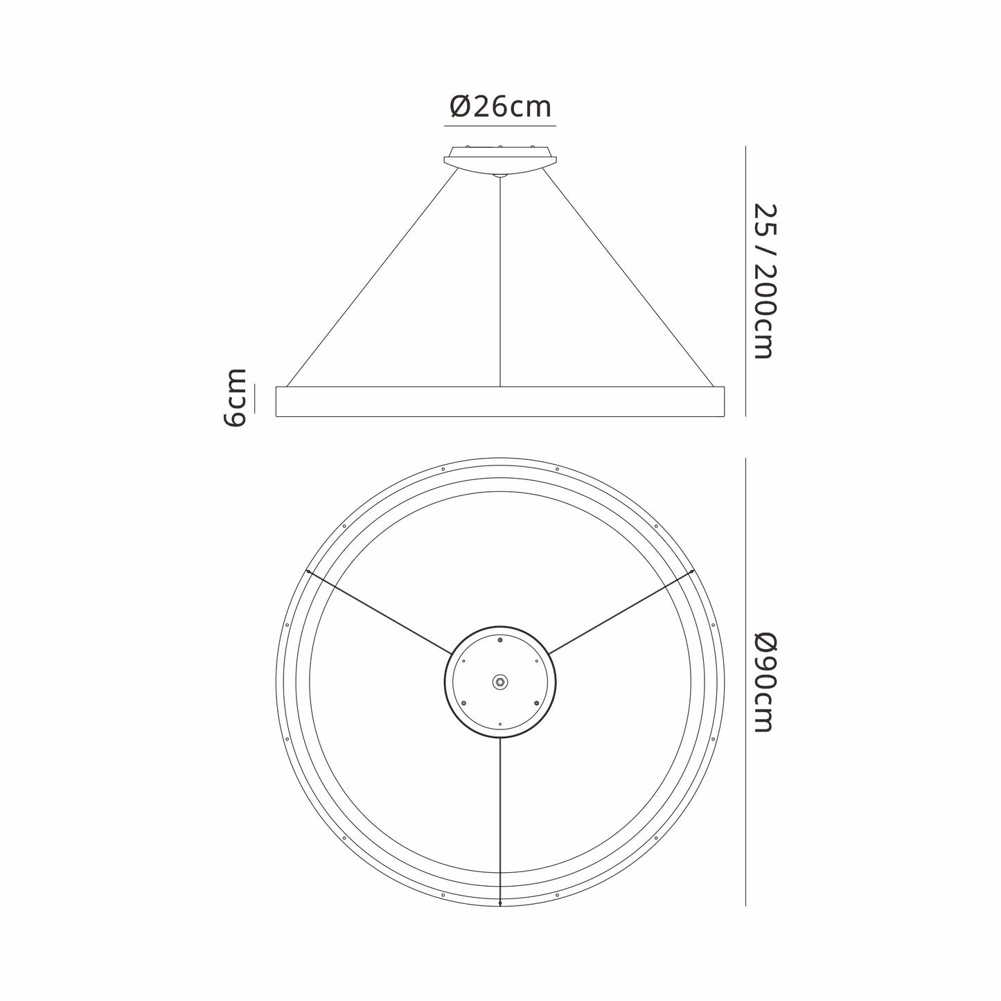 Niseko II Ring Pendant 90cm 66W LED, 2700K-5000K Tuneable, 5440lm, Remote Control, Black, 3yrs Warranty by Mantra