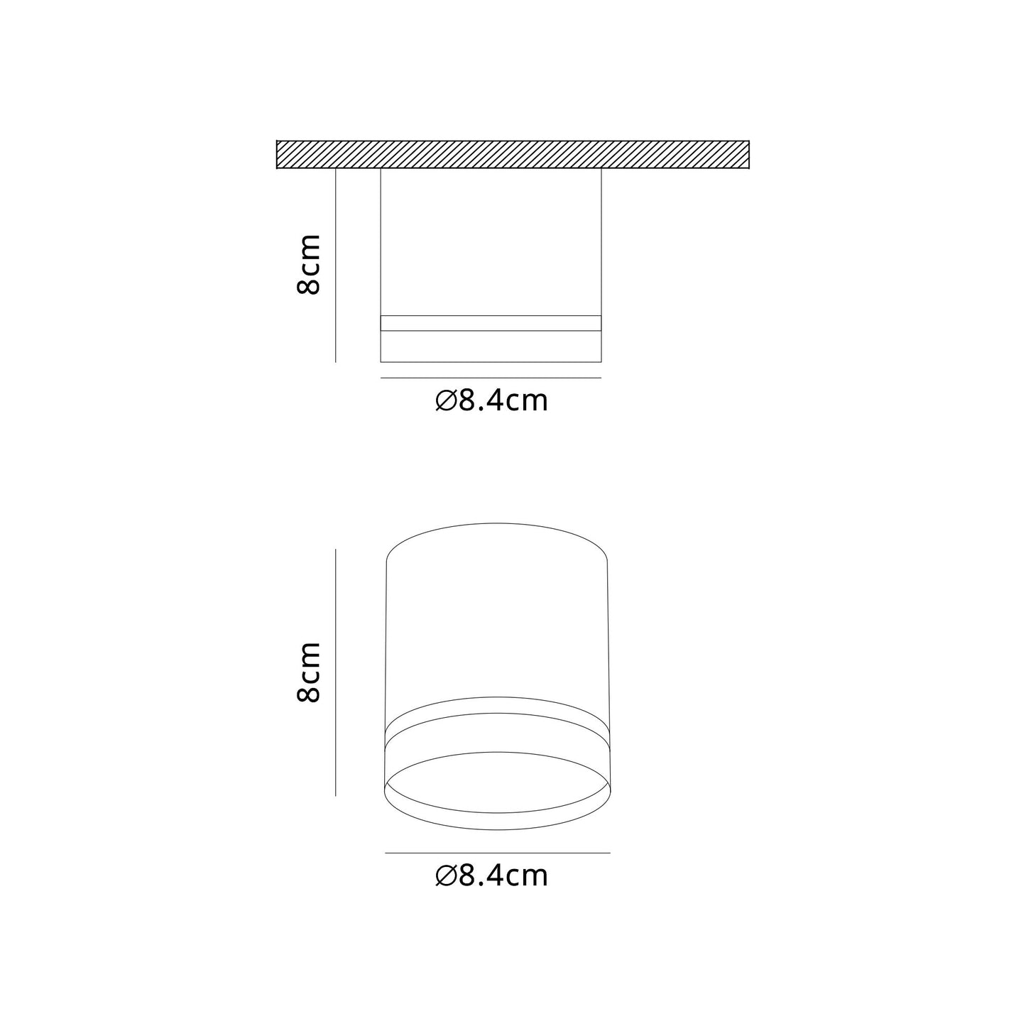 Split Spotlight Round, 1 Light GX53 (Max 12W, Not Included), White by Mantra