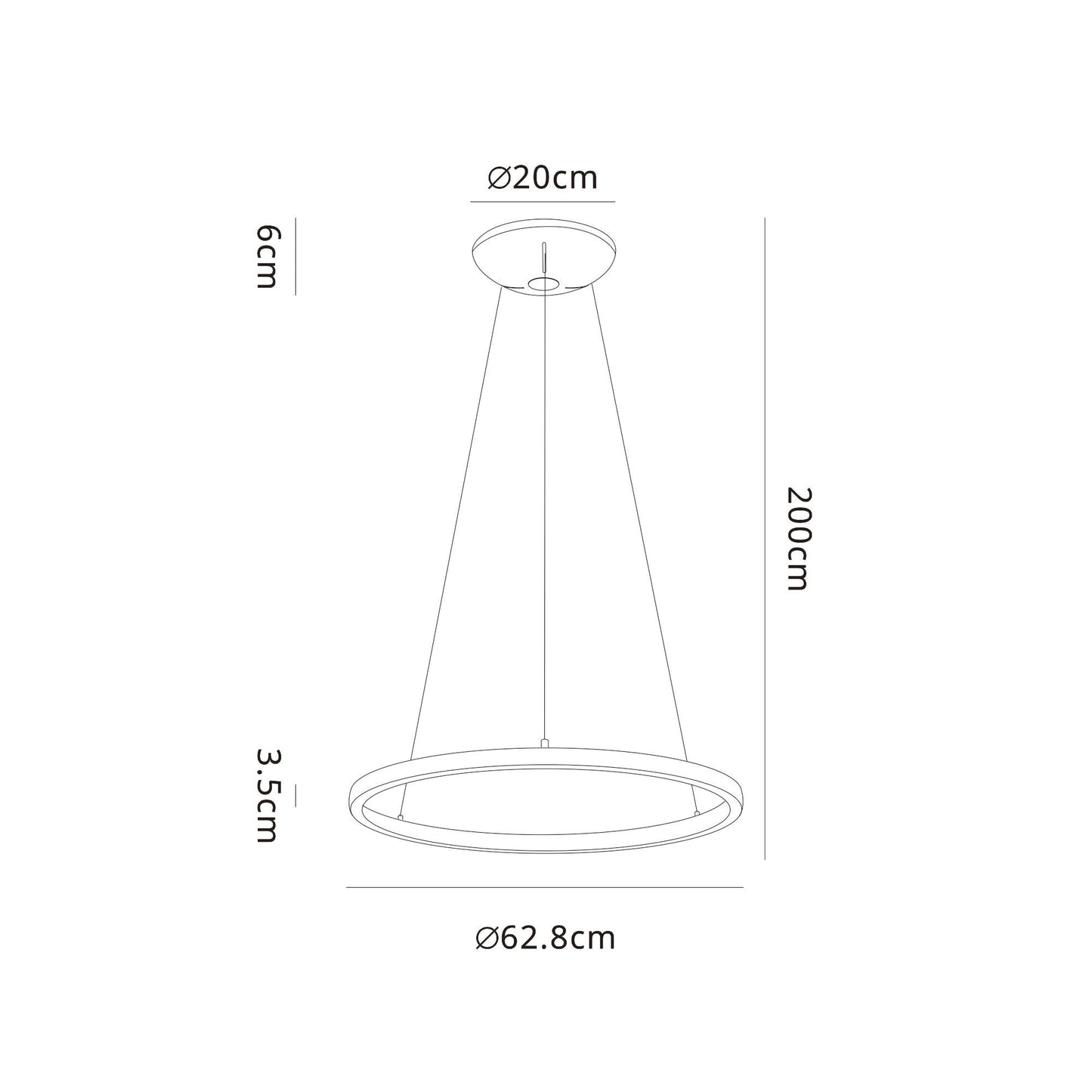 Riumar Ring Pendant 62cm 40W+15W LED, 3 Way Relay, 3000K, 3800lm, White, 3yrs Warranty by Mantra