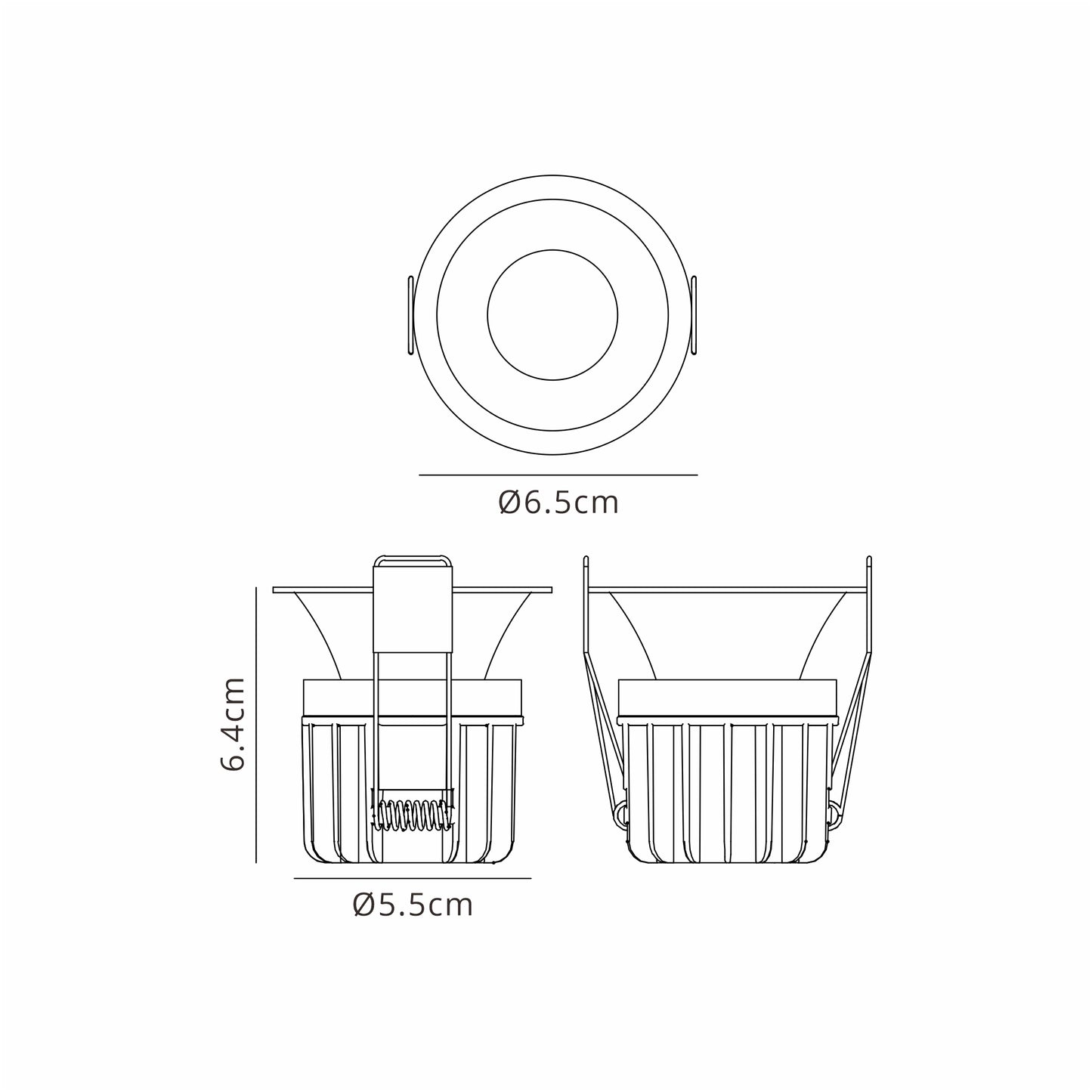 Rombok Downlight 8W LED, Dimmable CCT LED, Cut Out: 55mm, 720lm, 36° Deg, IP65 DRIVER INC., White, 3yrs Warranty by Mantra