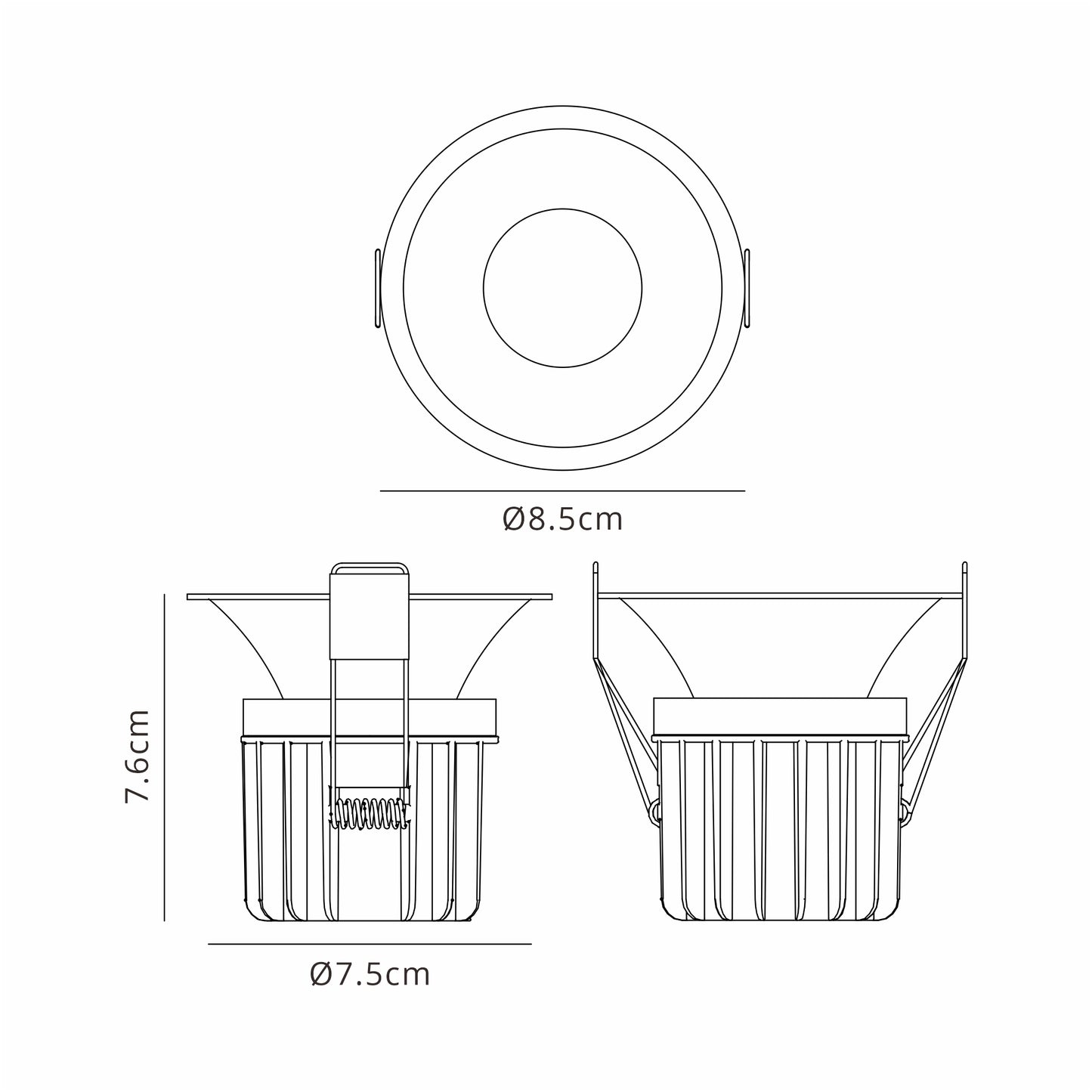 Rombok Downlight 12W LED, Dimmable CCT LED, Cut Out: 75mm, 1080lm, 36° Deg, IP65 DRIVER INC., White, 3yrs Warranty by Mantra